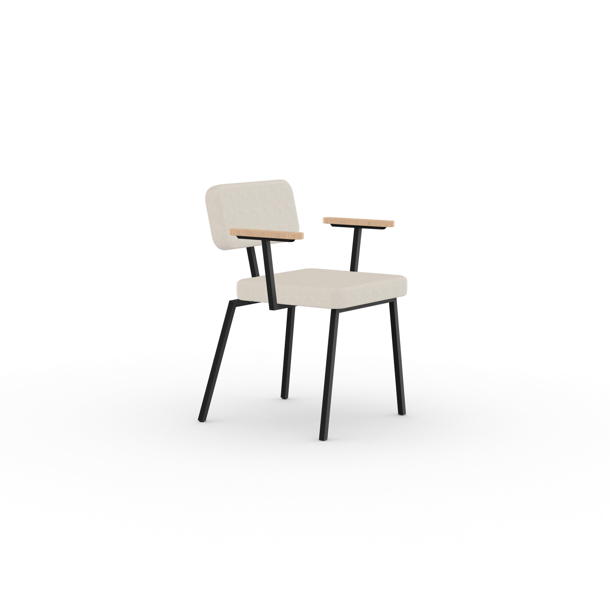 Design modern dining chair | Ode Chair with armrest Beige dream linen110 | Studio HENK | 
