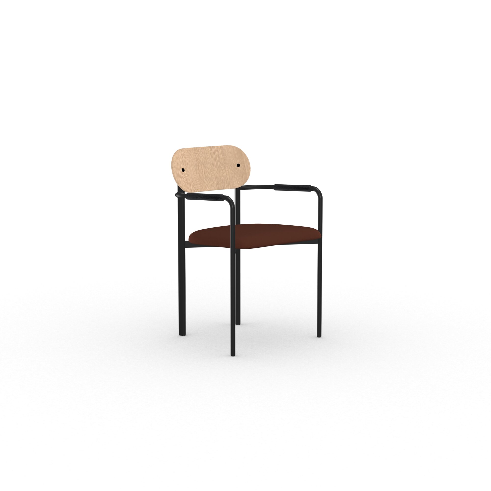 Design modern dining chair | Oblique Dining Chair with Armrest Brown tonus4 374 | Studio HENK | 