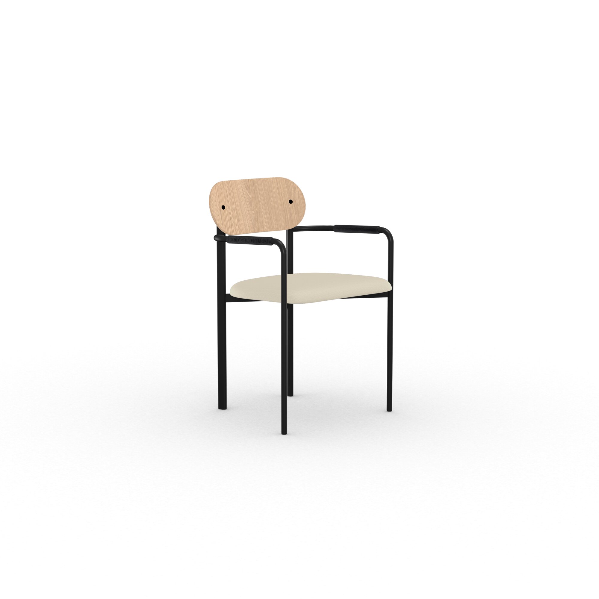 Design modern dining chair | Oblique Dining Chair with Armrest Beige cyber beige05 | Studio HENK | 