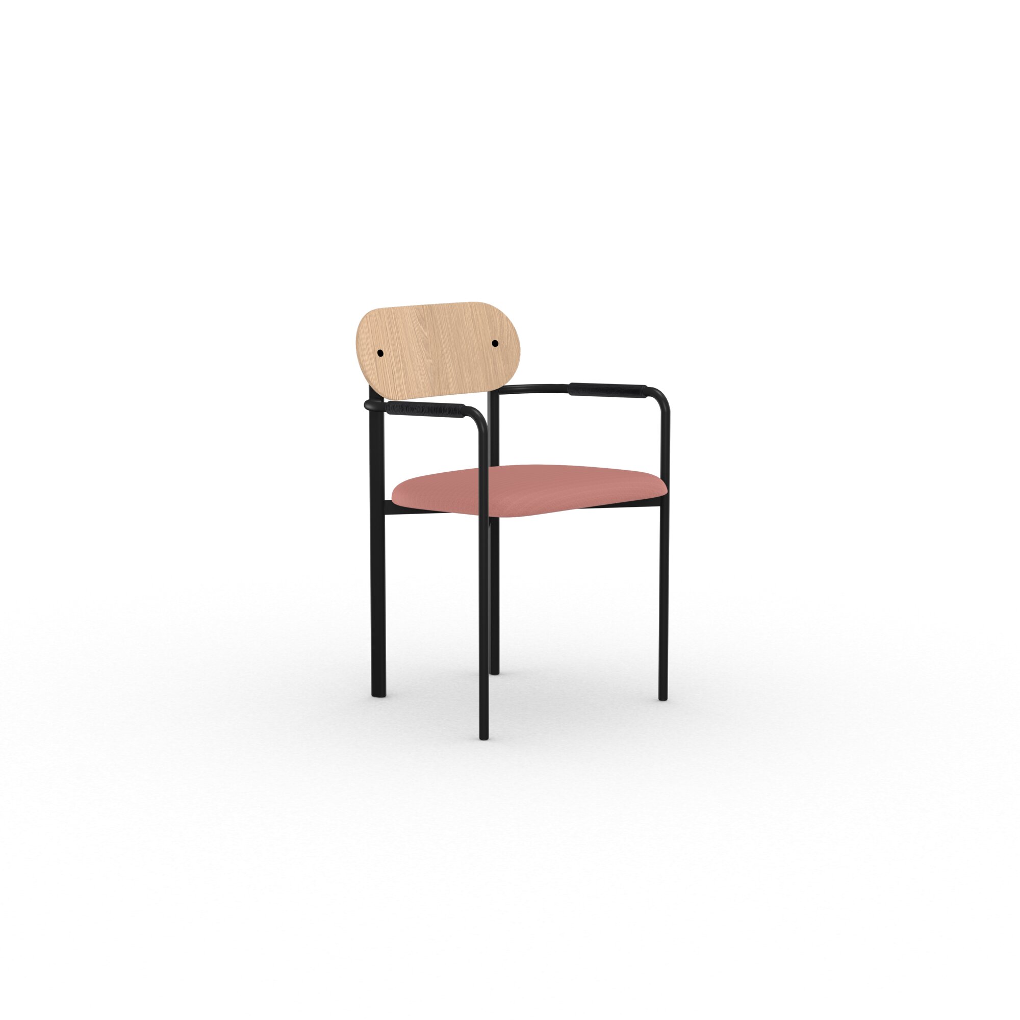 Design modern dining chair | Oblique Dining Chair with Armrest Red cyber blush92 | Studio HENK | 