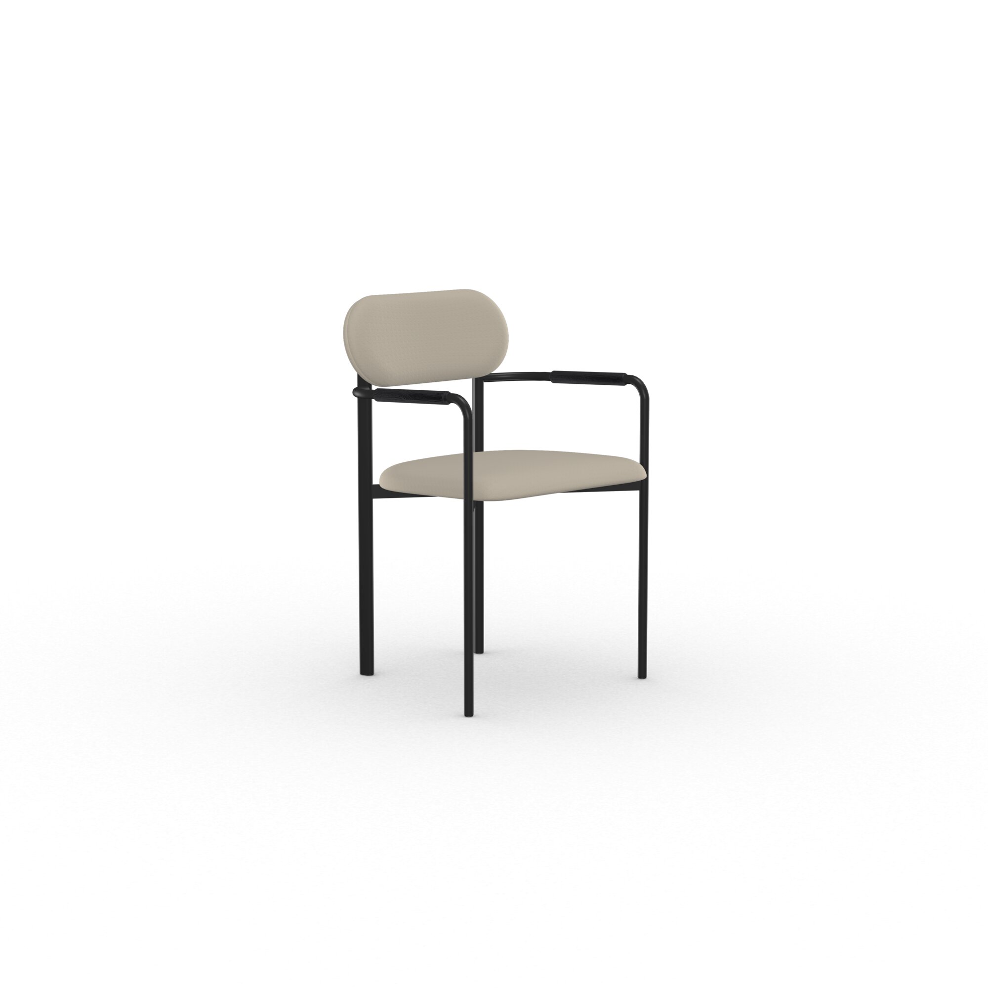 Design modern dining chair | Oblique Dining Chair Upholstered with Armrest Beige soil natural01 | Studio HENK | 