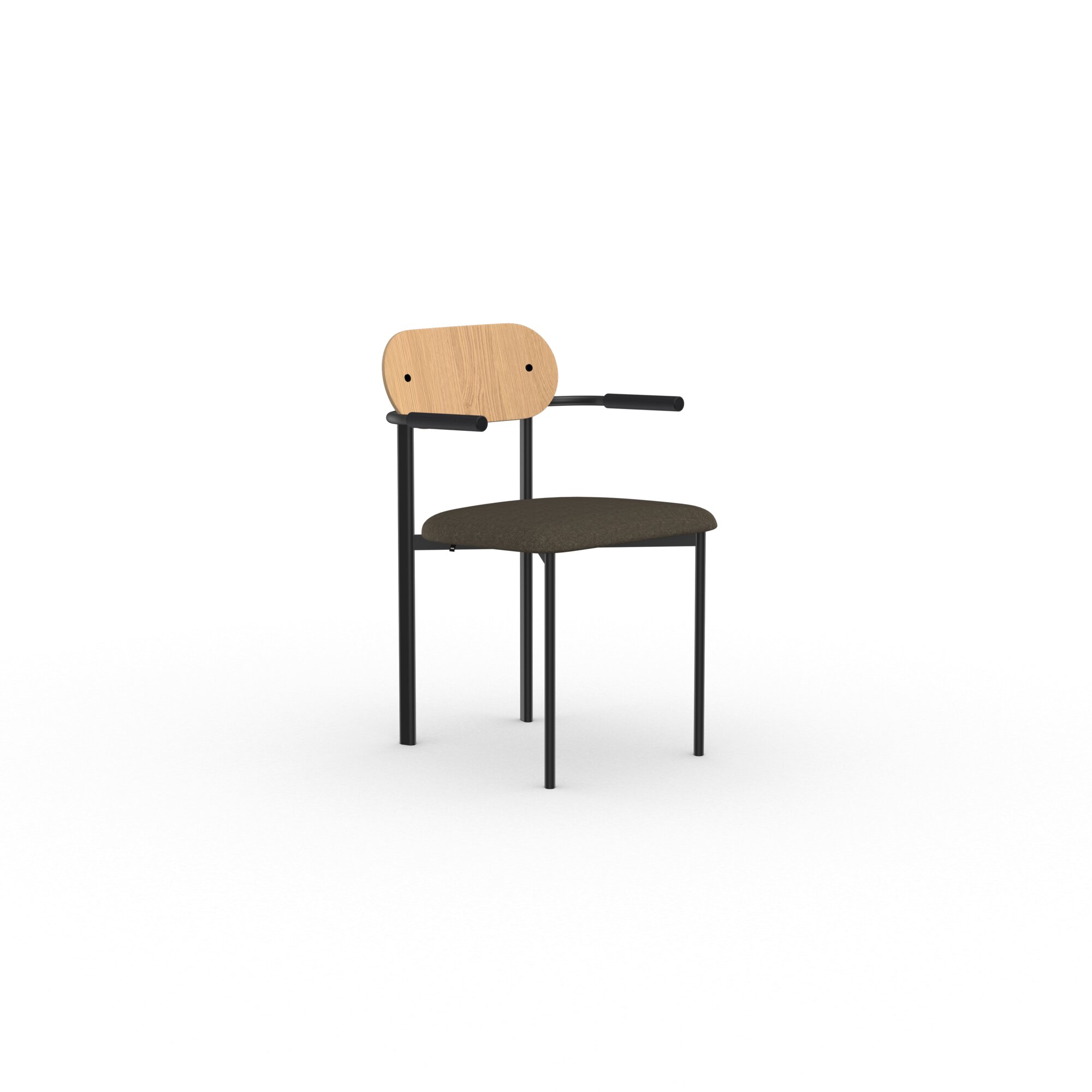 Design modern dining chair | Oblique Dining Chair with Armrest Brown hemp plough01 | Studio HENK| 