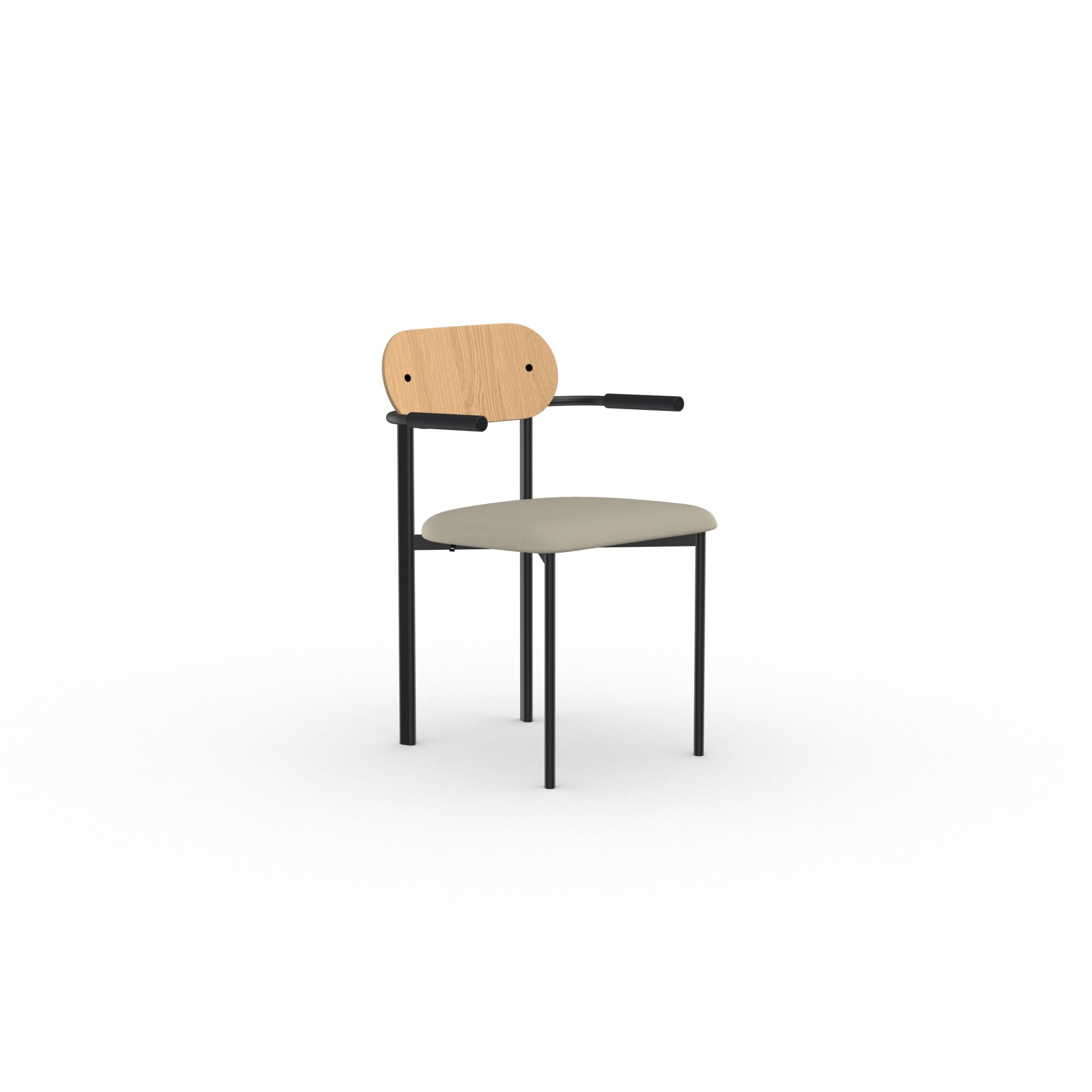 Design modern dining chair | Oblique Dining Chair with Armrest Beige soil natural01 | Studio HENK| 