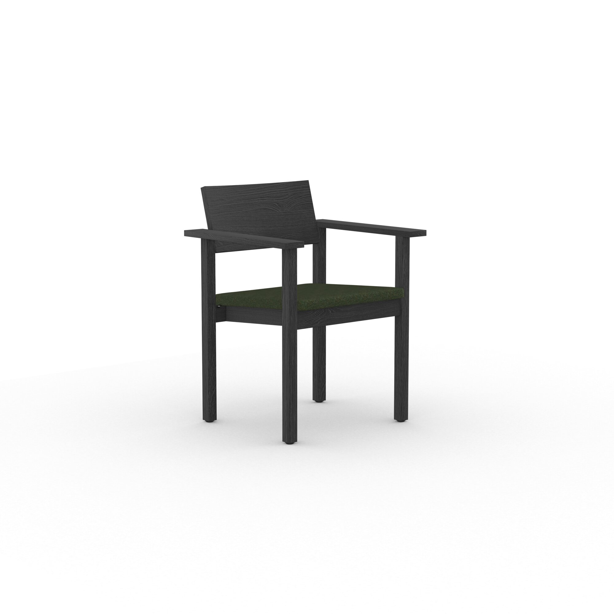 Design modern dining chair | Base Chair with armrest upholstered Dark Green facet olive53 | Studio HENK| 