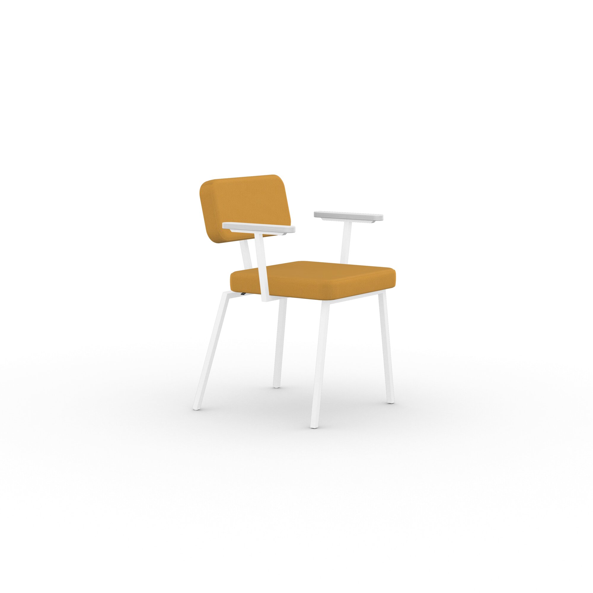 Design modern dining chair | Ode Chair with armrest Orange twillweave 440 | Studio HENK | 
