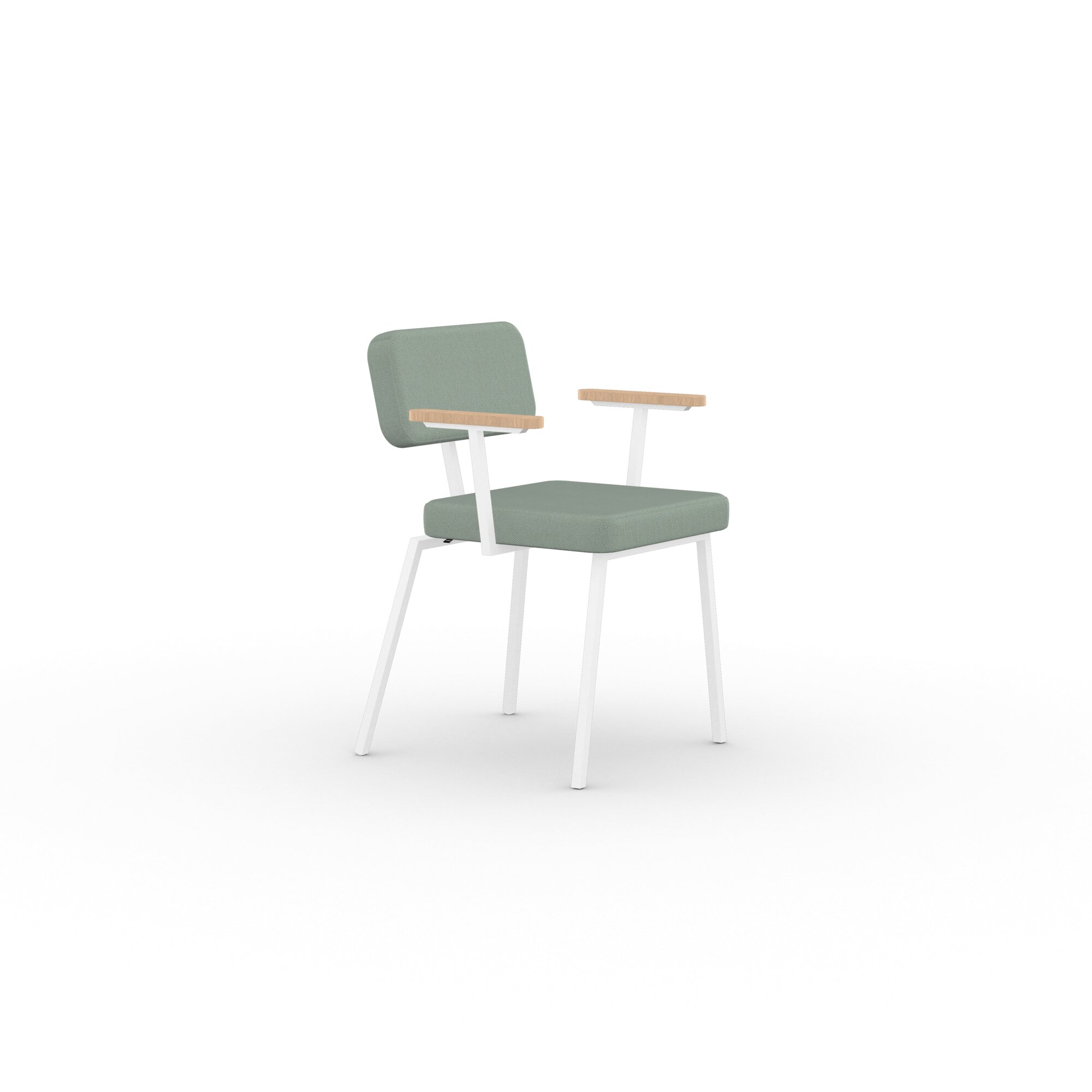 Design modern dining chair | Ode Chair with armrest Light Green twillweave 940 | Studio HENK| 