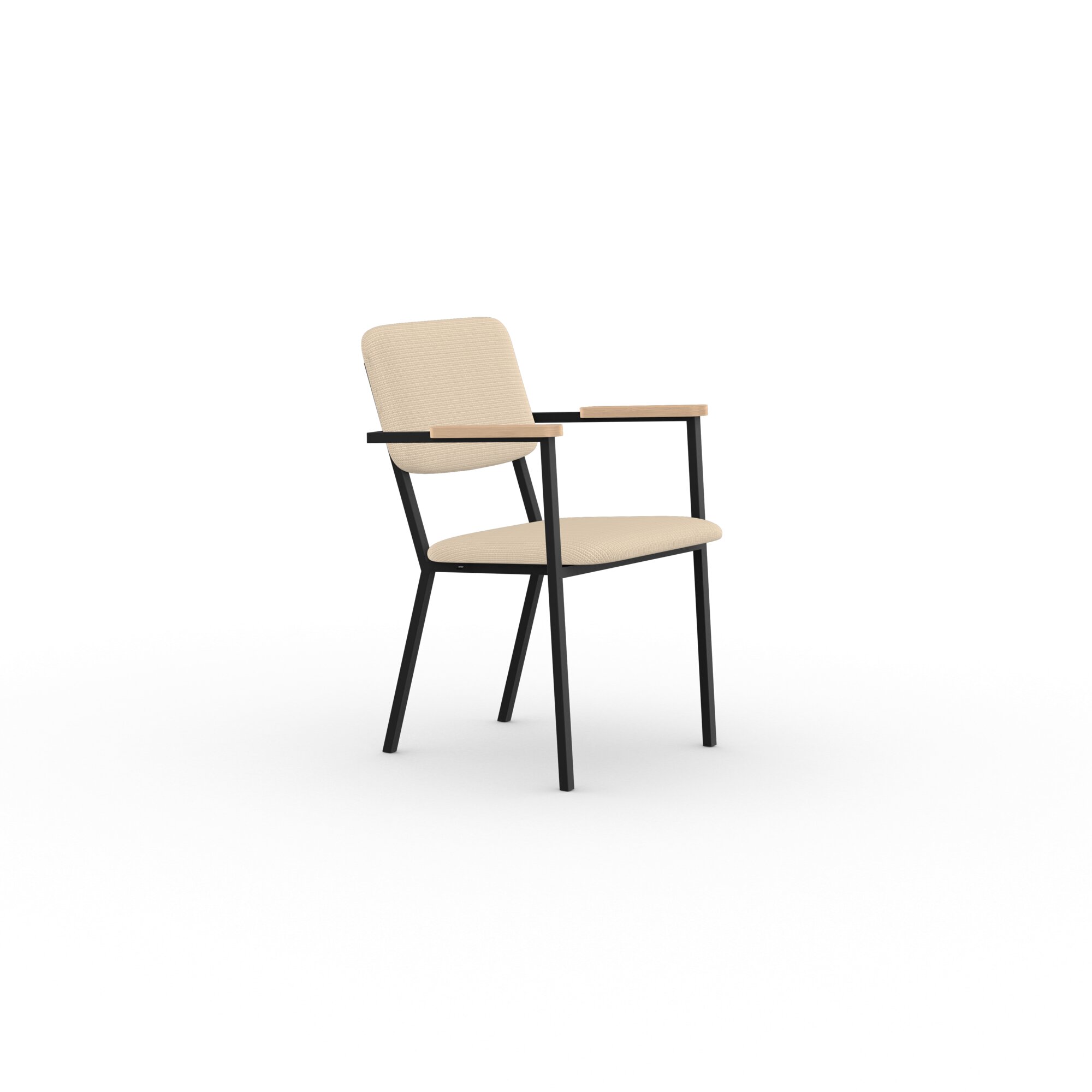 Design modern dining chair | Co Chair with armrest Beige cube natural01 | Studio HENK | 