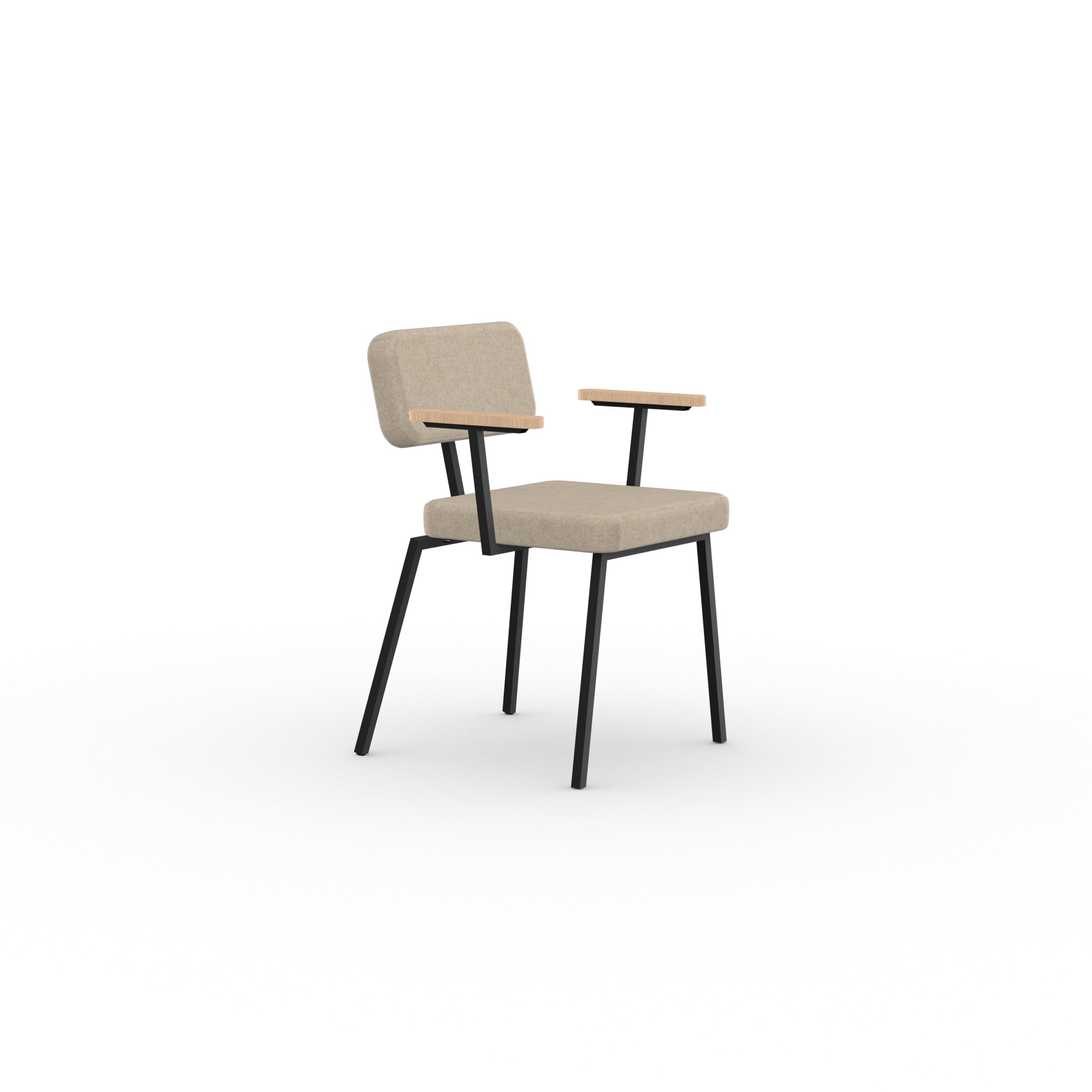 Design modern dining chair | Ode Chair with armrest Beige facet beige1037 | Studio HENK | 