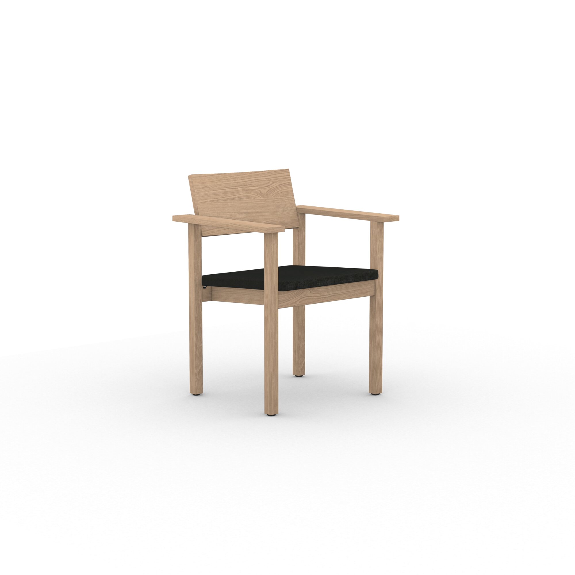 Design modern dining chair | Base Chair with armrest upholstered Black calvados onyx169 | Studio HENK | 