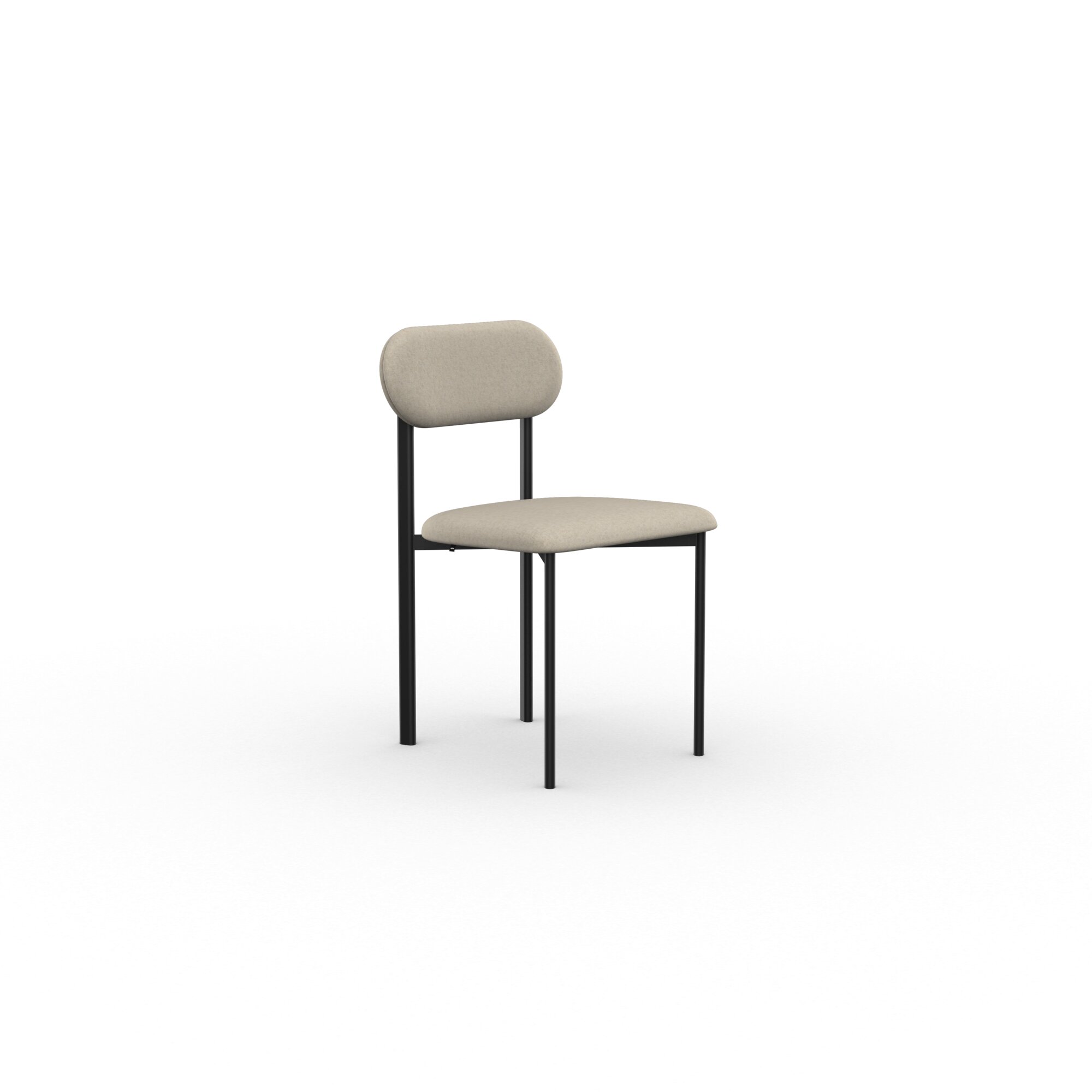 Design modern dining chair | Oblique Dining Chair upholstered Beige facet natural01 | Studio HENK| 