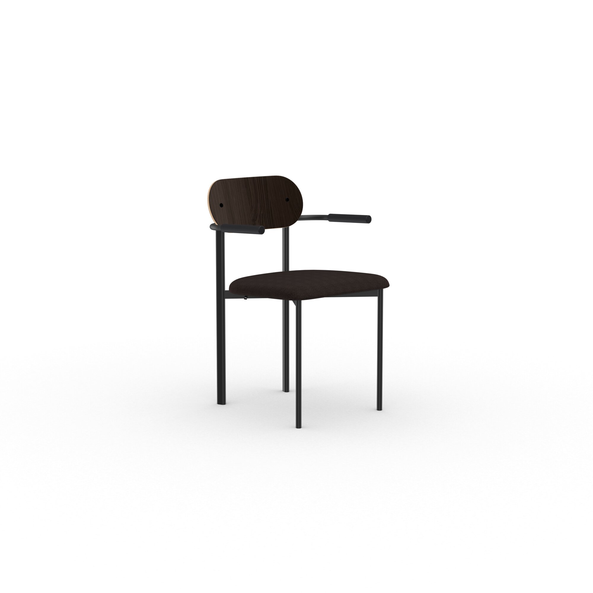 Design modern dining chair | Oblique Dining Chair with Armrest  soil coffee81 | Studio HENK| 