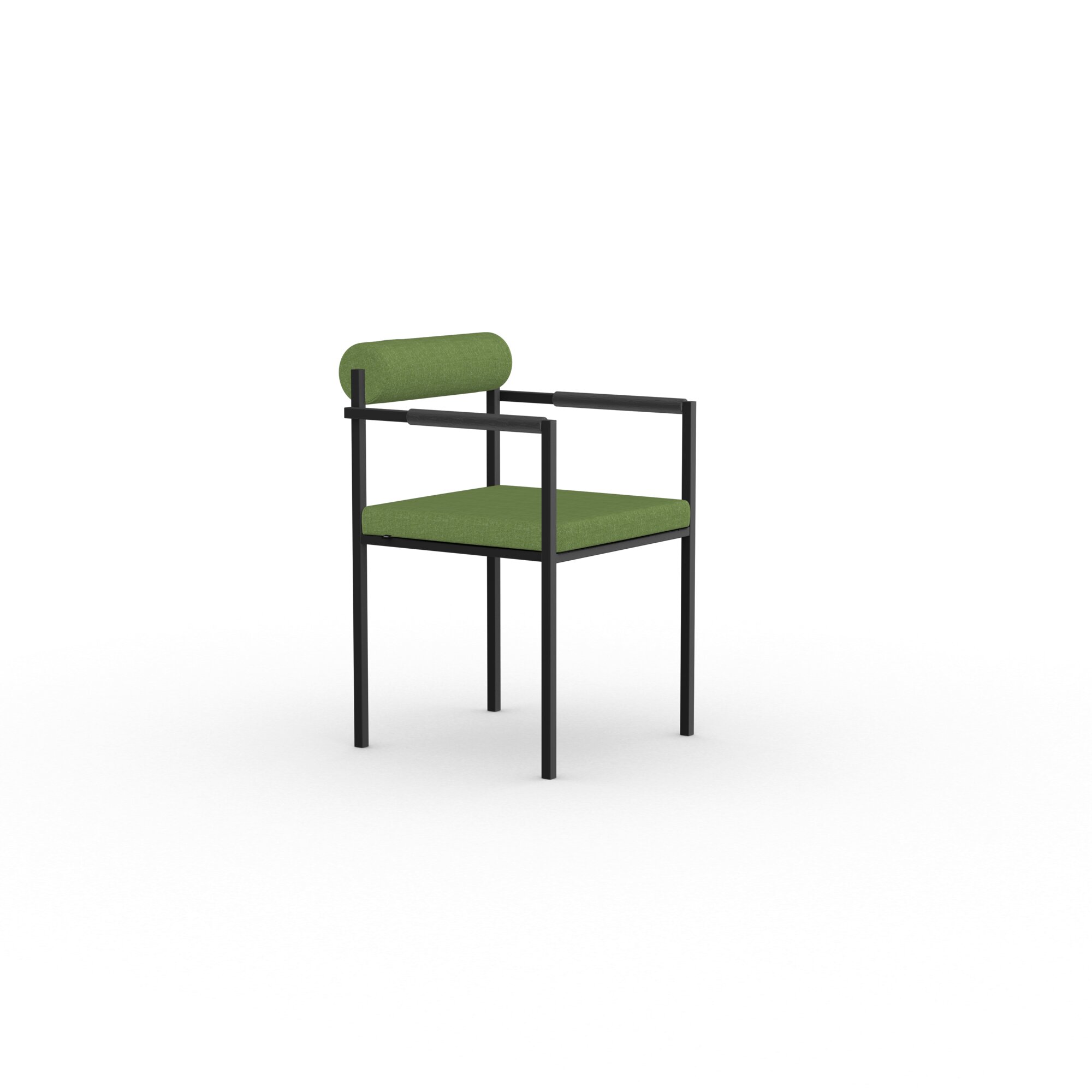 Design modern dining chair | Bolster Dining Chair with armrest Green hemp acre19 | Studio HENK | 