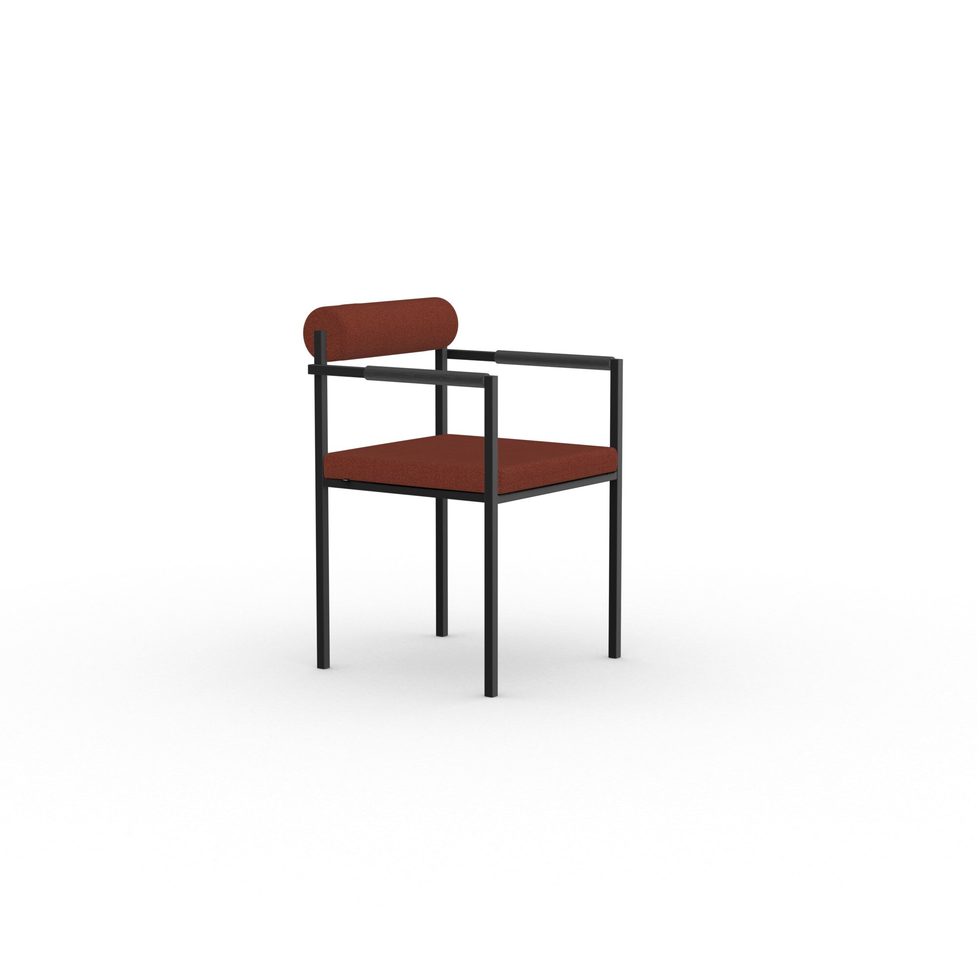 Design modern dining chair | Bolster Dining Chair with armrest Red steelcut2 655 | Studio HENK | 