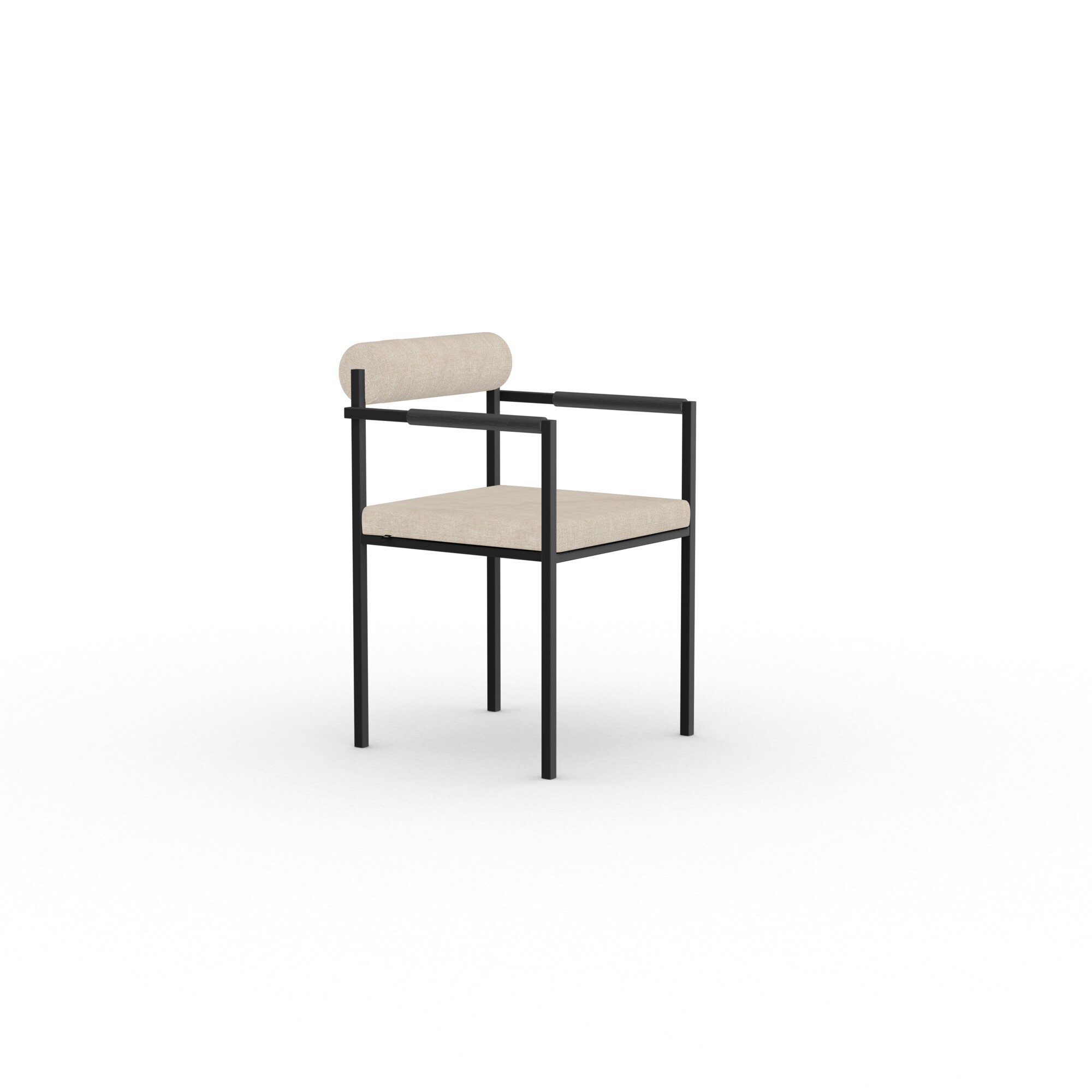 Design modern dining chair | Bolster Dining Chair with armrest Beige orion cream02 | Studio HENK | 