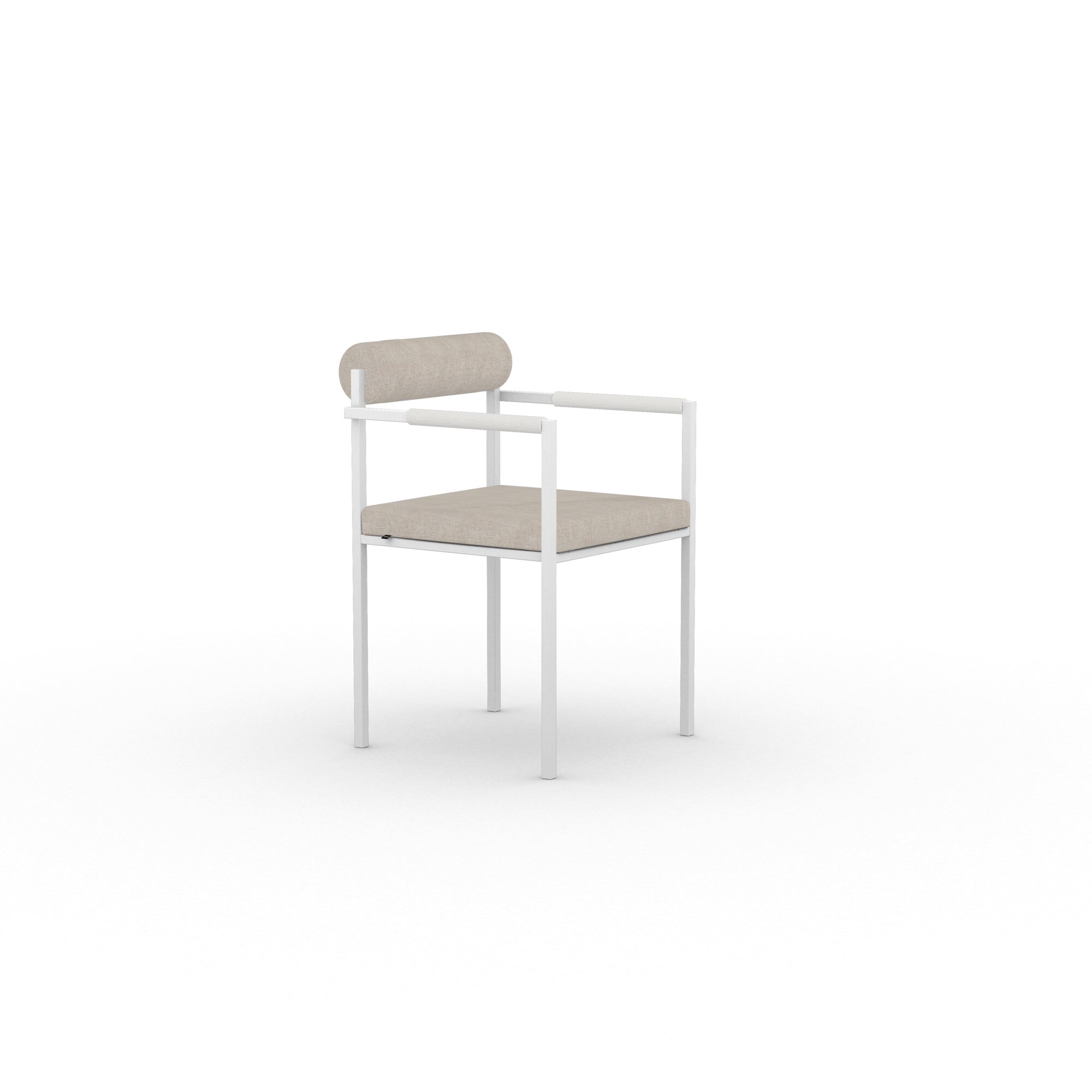 Design modern dining chair | Bolster Dining Chair with armrest Beige orion shitake124 | Studio HENK | 