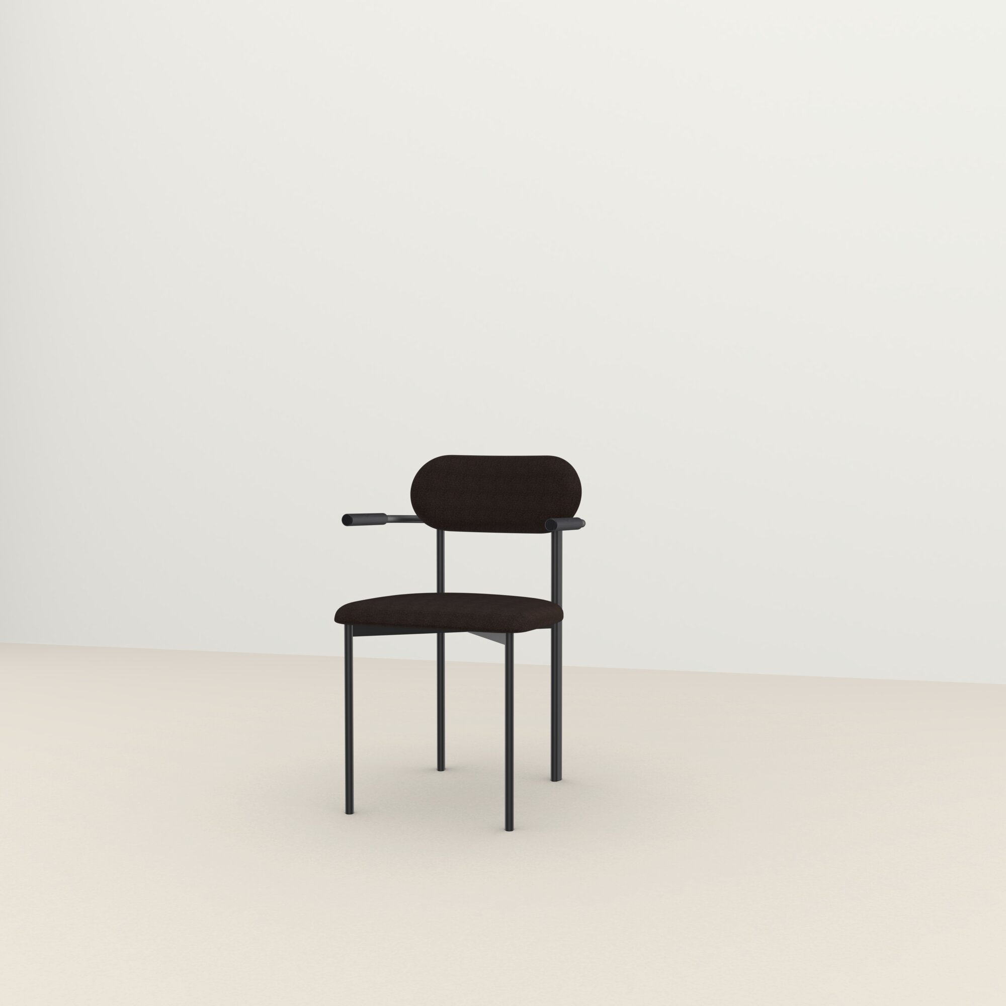google_dining_chair_title_suffix | Oblique Dining Chair Upholstered with Armrest soil coffee81 | Studio HENK| 