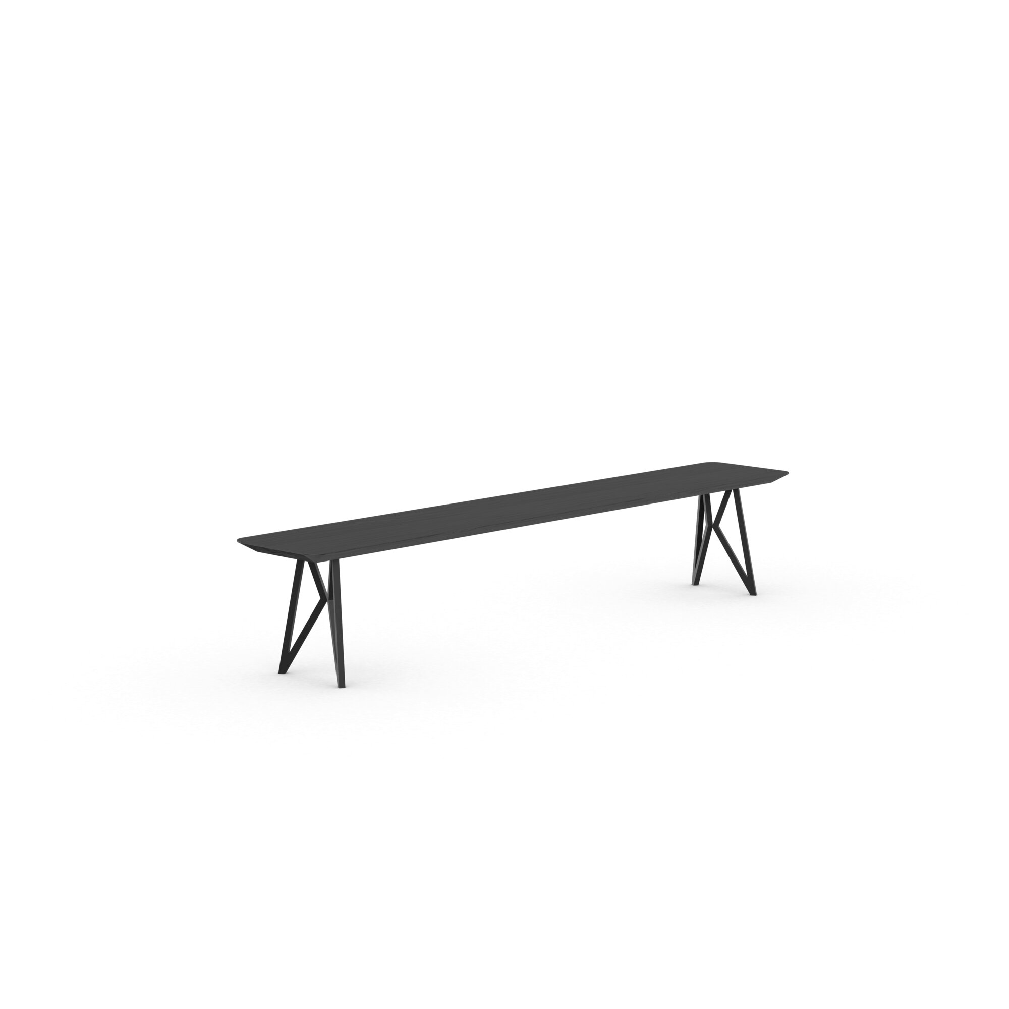 Design Dining Bench | Butterfly Bench Steel black powdercoating | Oak black stain | Studio HENK| 