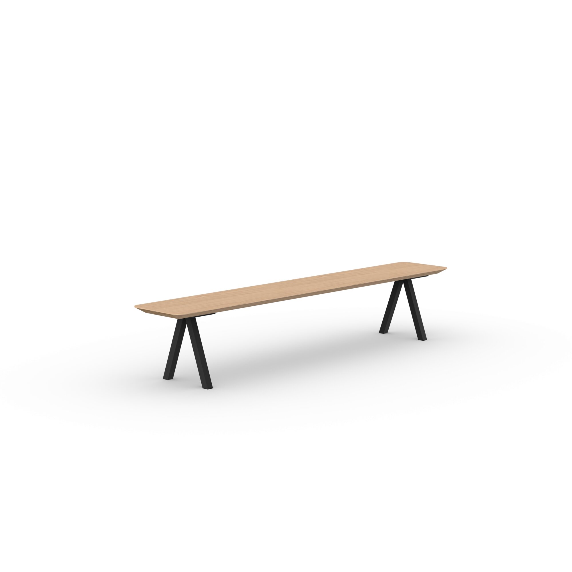 Design Dining Bench | Slim X-type Bench Steel black powdercoating | Oak hardwax oil natural light 3041 | Studio HENK| 