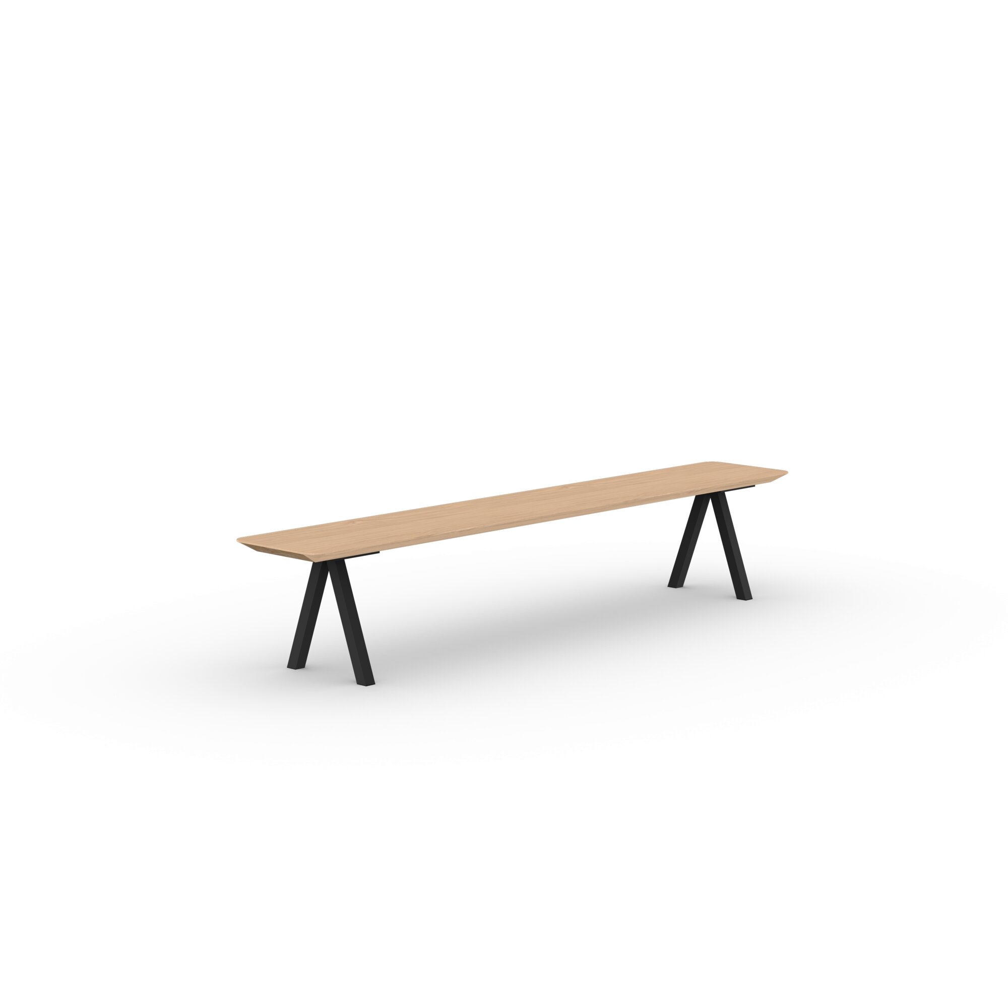 Design Dining Bench | Slim X-type Bench Steel black powdercoating | Oak hardwax oil natural light 3041 | Studio HENK | 