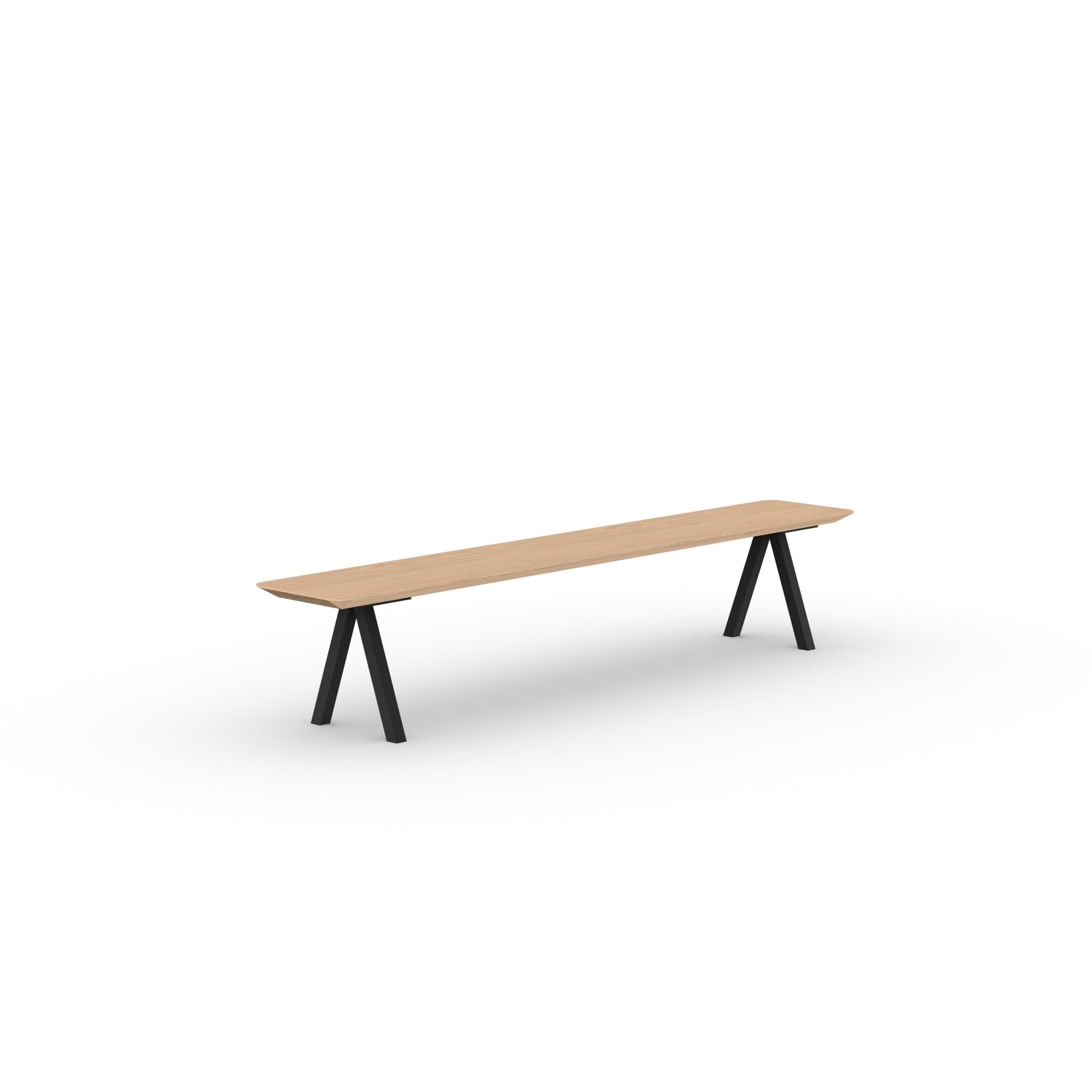 Design Dining Bench | Slim X-type Bench Steel black powdercoating | Oak hardwax oil natural light 3041 | Studio HENK| 