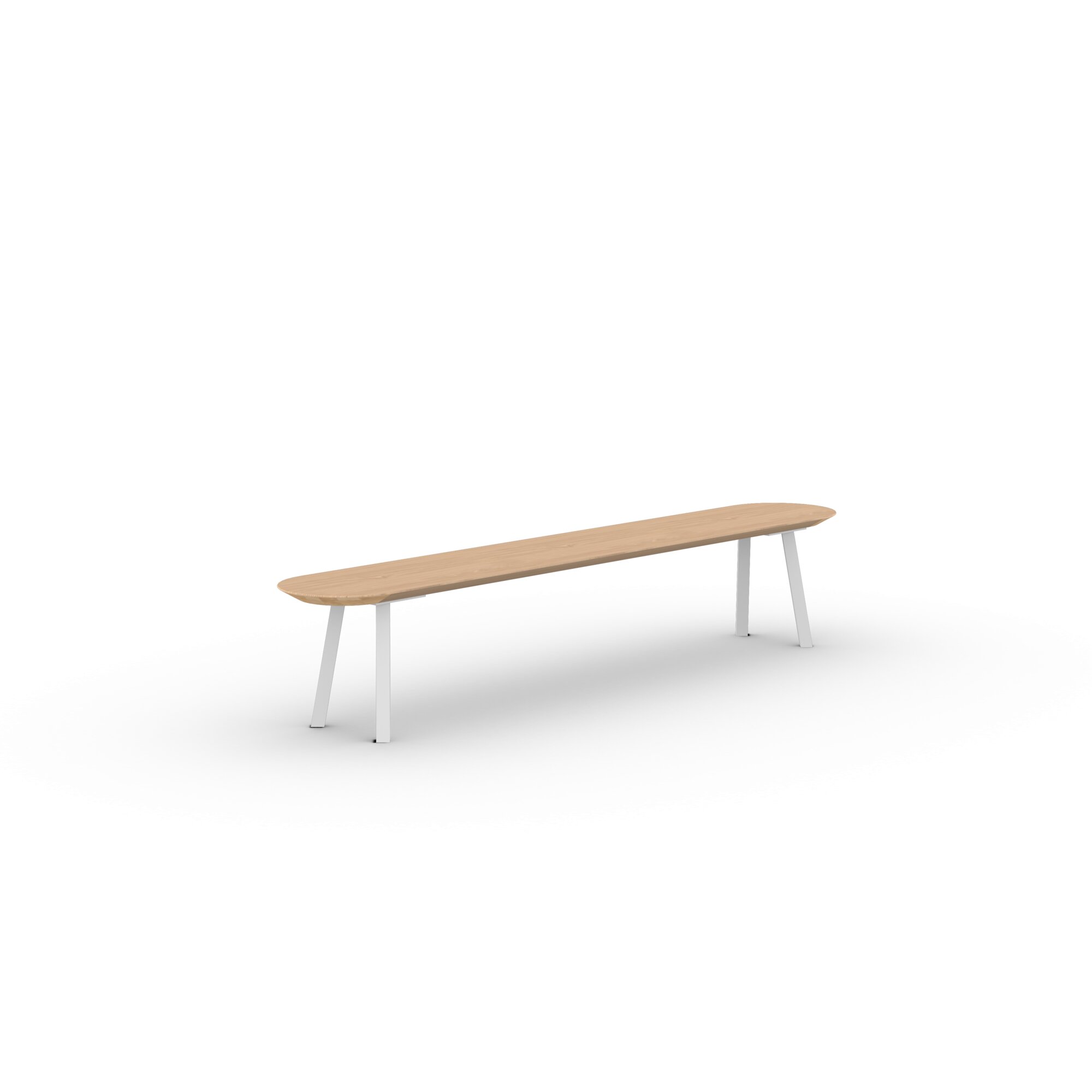 Design Dining Bench | New Classic Bench Steel white powdercoating | Oak hardwax oil natural light 3041 | Studio HENK| 