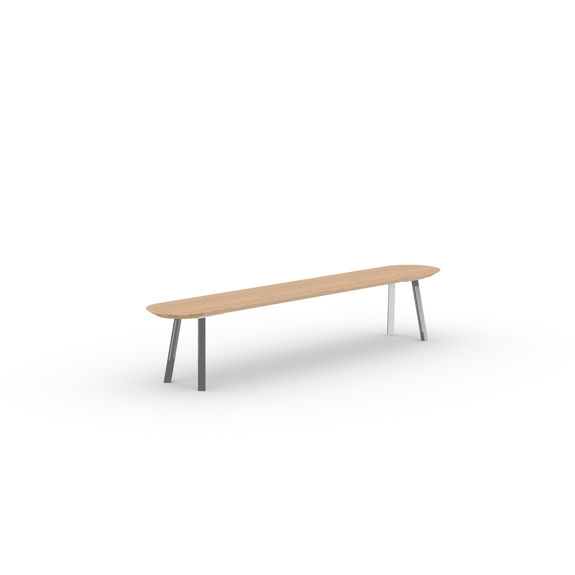 Design Dining Bench | New Classic Bench Steel white powdercoating | Oak hardwax oil natural light 3041 | Studio HENK | 