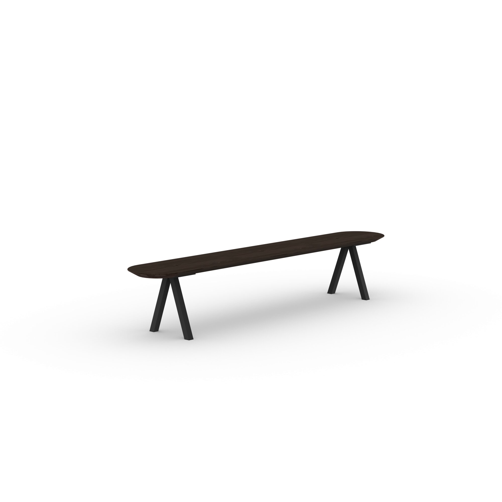 Design Dining Bench | Slim X-type Bench Steel black powdercoating | Oak smoked stain | Studio HENK| 