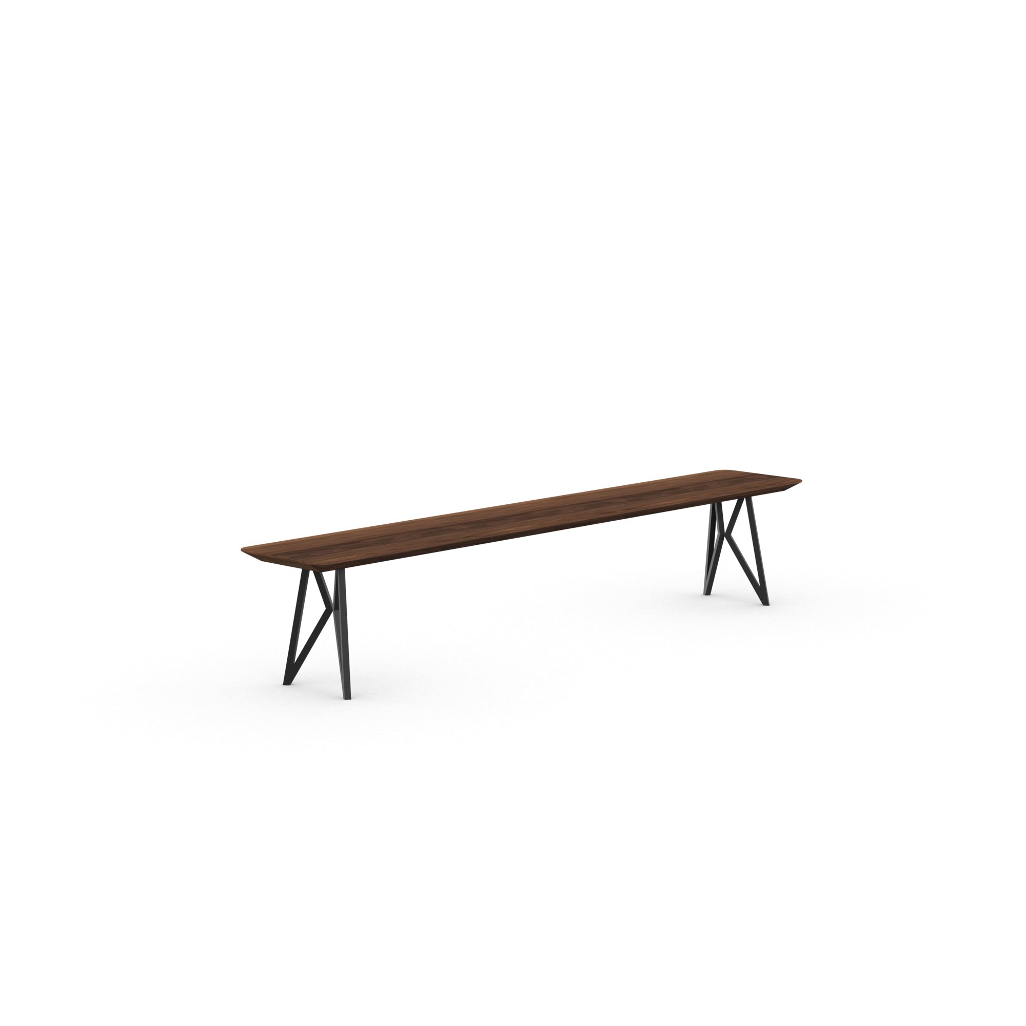 Design Dining Bench | Butterfly Bench Steel black powdercoating | Walnut naturel lacquer | Studio HENK| 