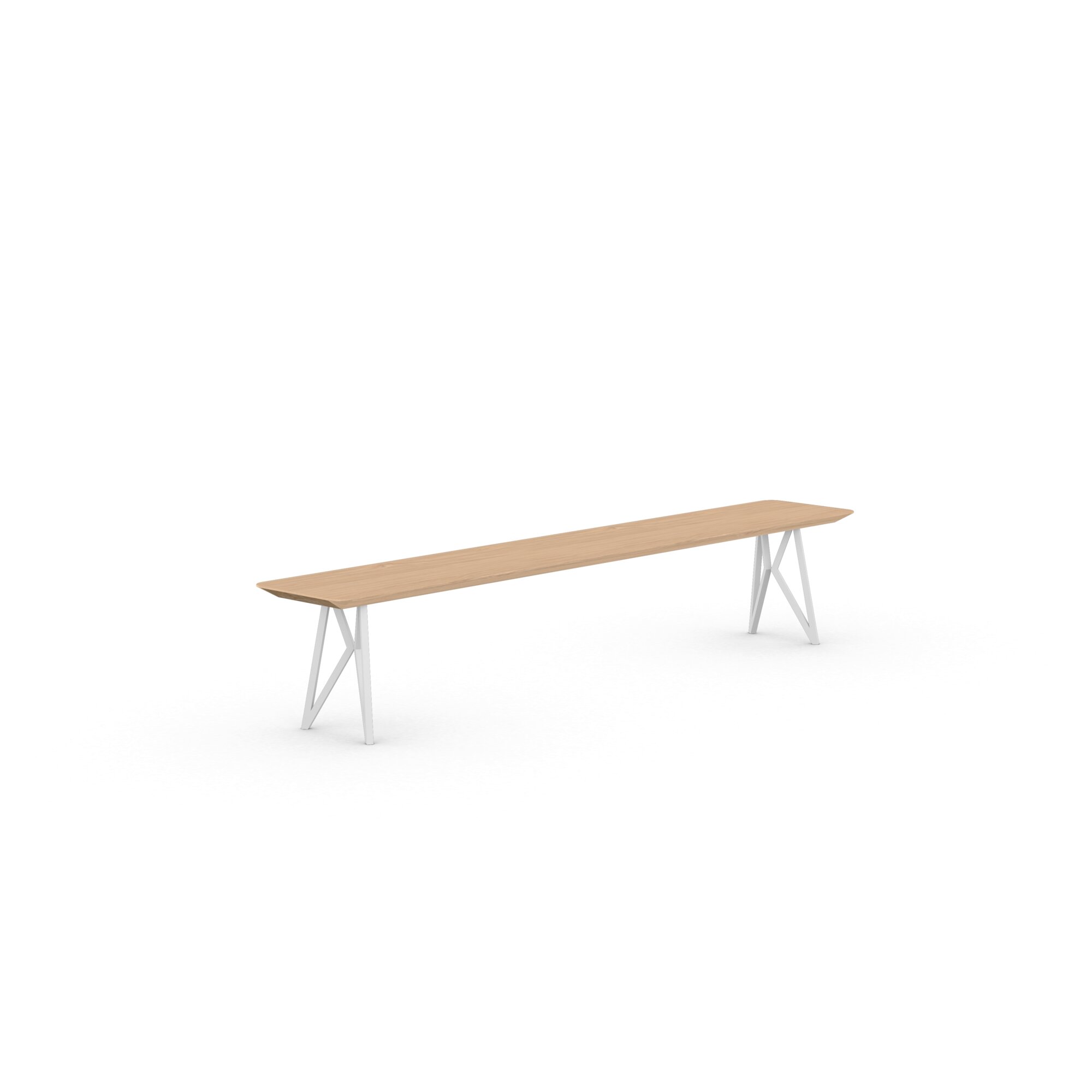 Design Dining Bench | Butterfly Bench Steel white powdercoating | Oak hardwax oil natural light 3041 | Studio HENK| 