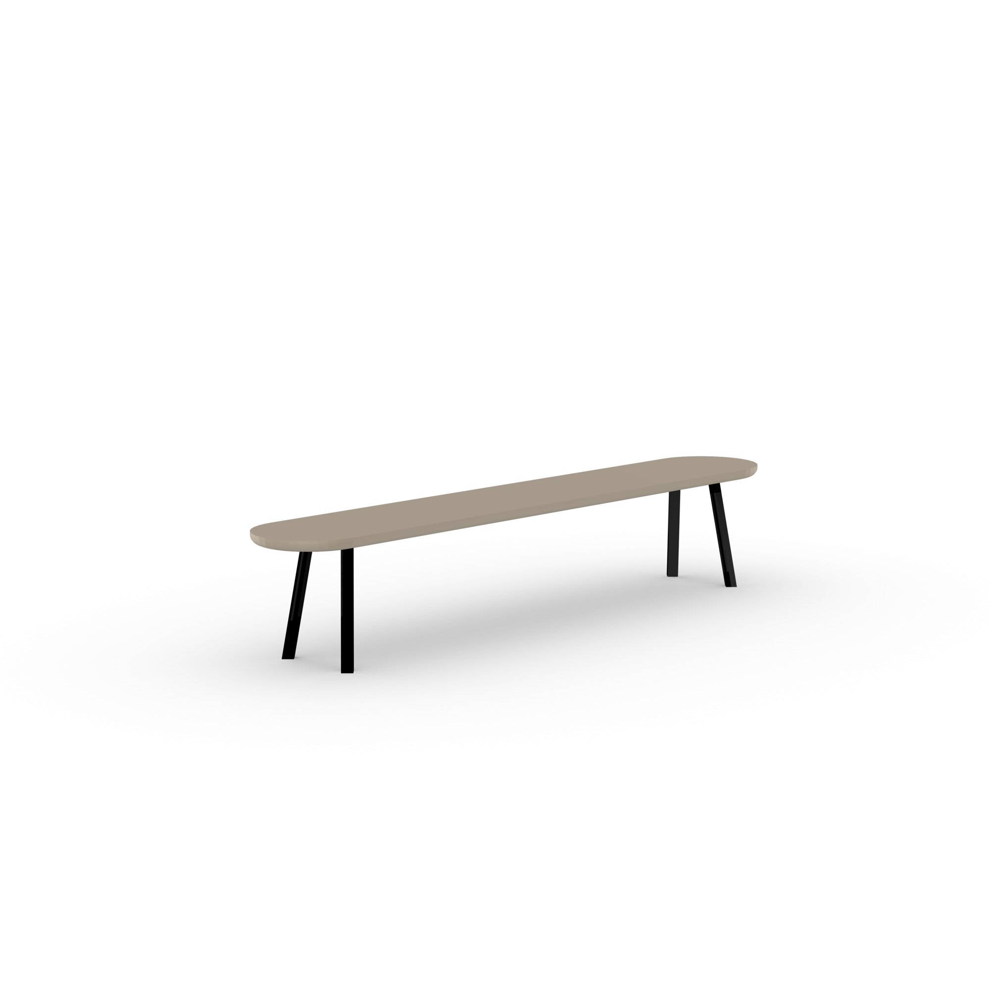 Design Dining Bench | New Classic Bench Steel black powdercoating | HPL Unilin Dark ecru | Studio HENK | 