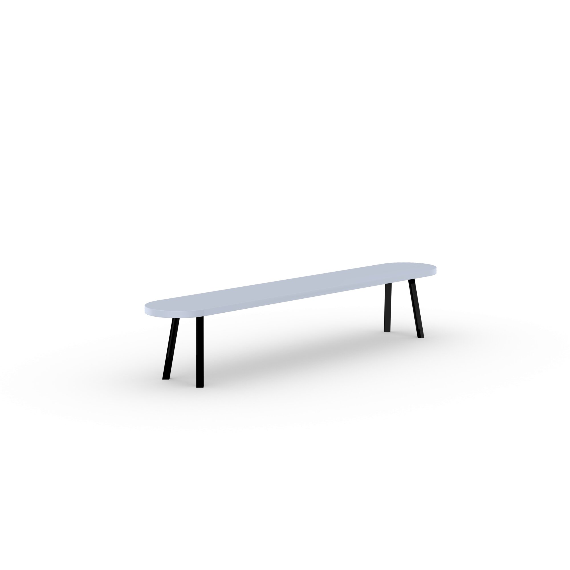 Design Dining Bench | New Classic Bench Steel black powdercoating | HPL Unilin Frozen blue | Studio HENK | 