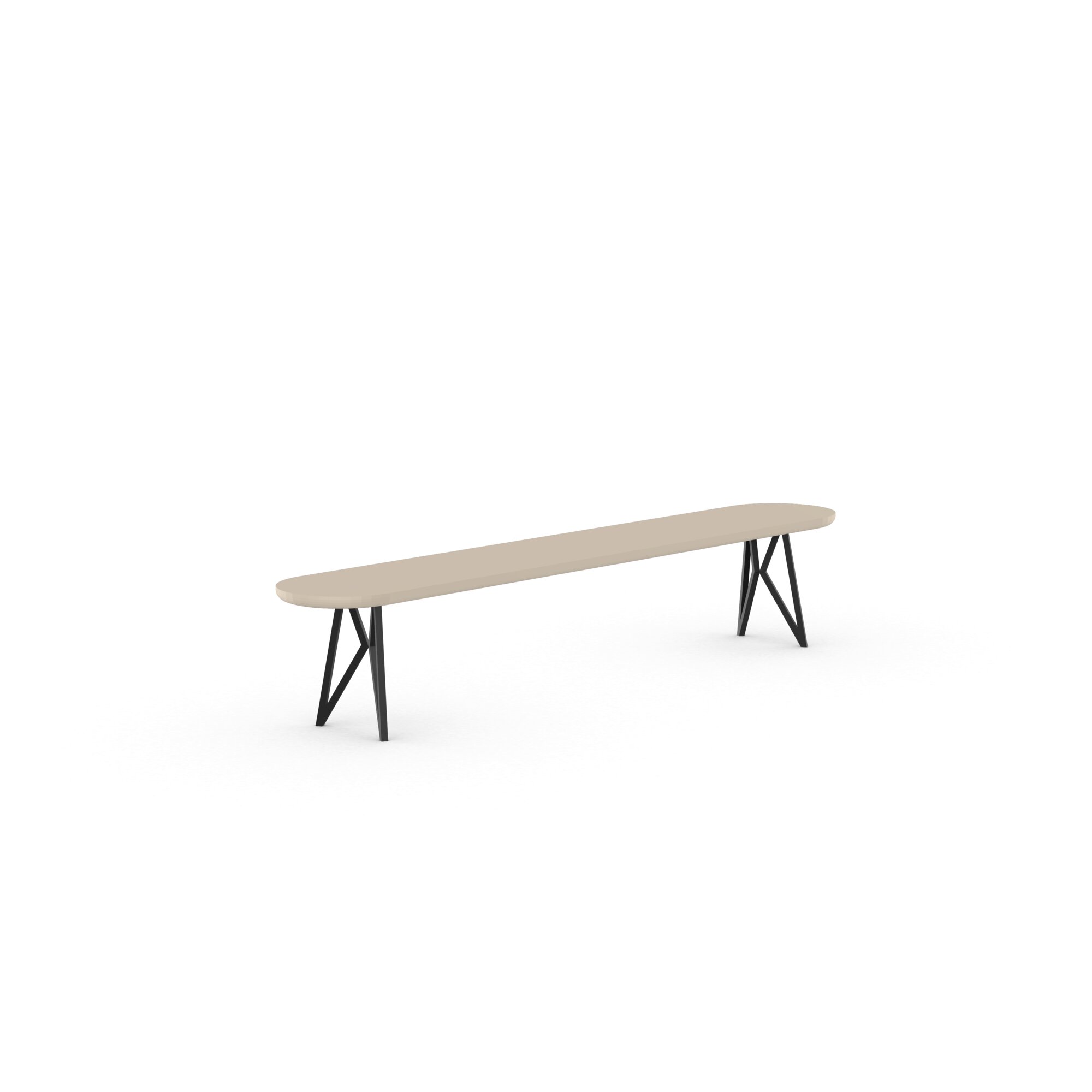 Design Dining Bench | Butterfly Bench Steel black powdercoating | HPL Unilin Oatmeal beige | Studio HENK | 