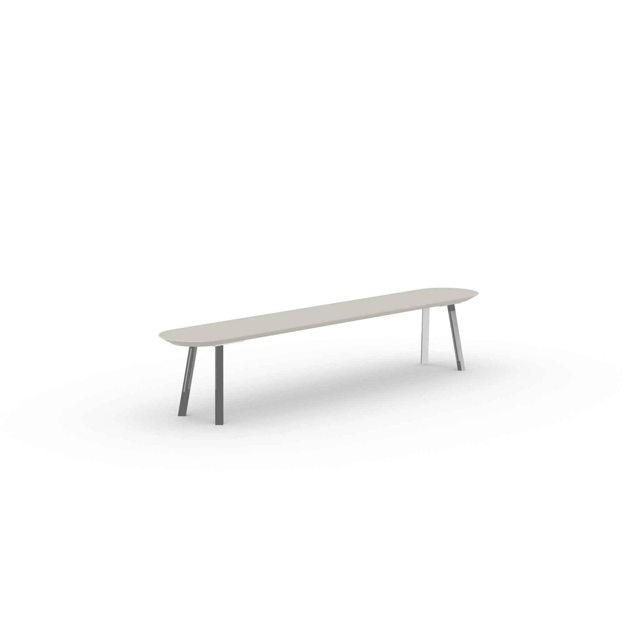 Design Dining Bench | New Classic Bench Steel white powdercoating | HPL Unilin Seashell | Studio HENK | 