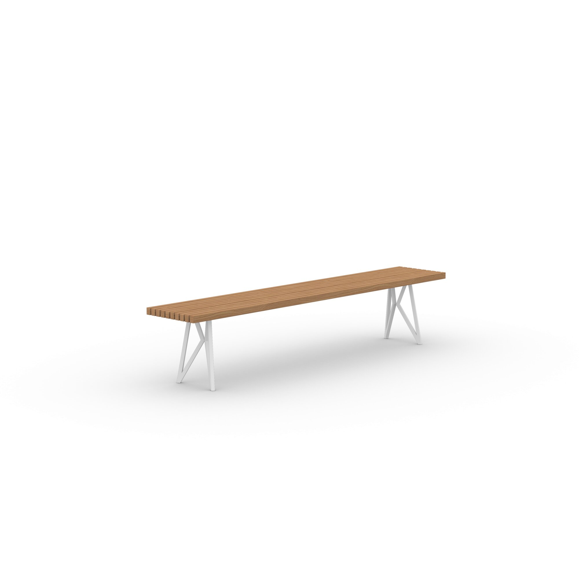 Design Dining Bench | Butterfly Outdoor Bench Steel white powdercoating | Iroko | Studio HENK| 