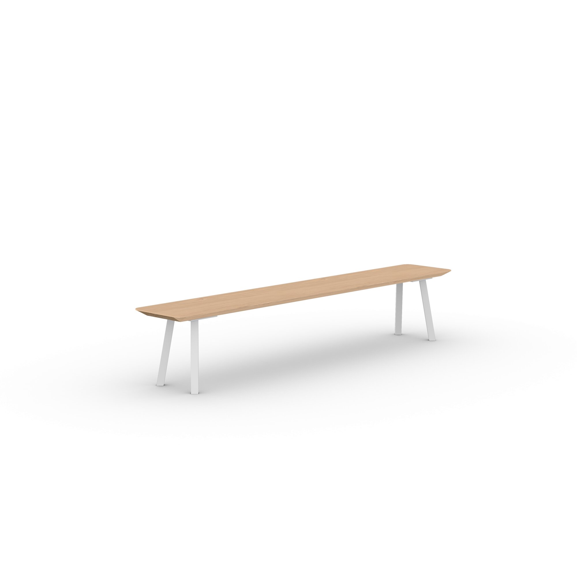 Design Dining Bench | New Classic Bench Steel white powdercoating | Oak hardwax oil natural light 3041 | Studio HENK | 