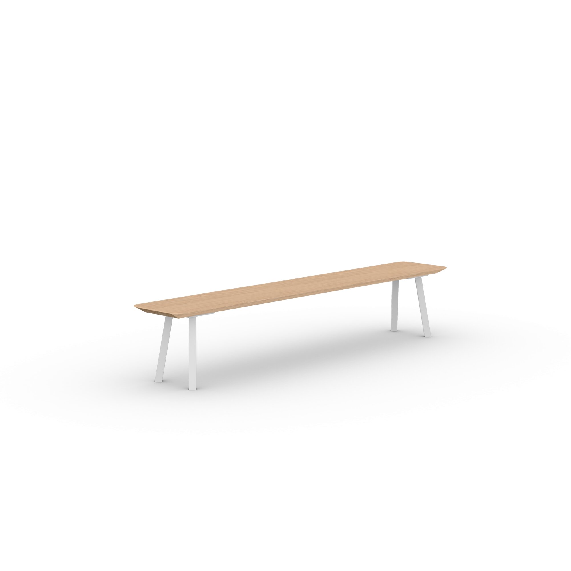 Design Dining Bench | New Classic Bench Steel white powdercoating | Oak hardwax oil natural light 3041 | Studio HENK| 