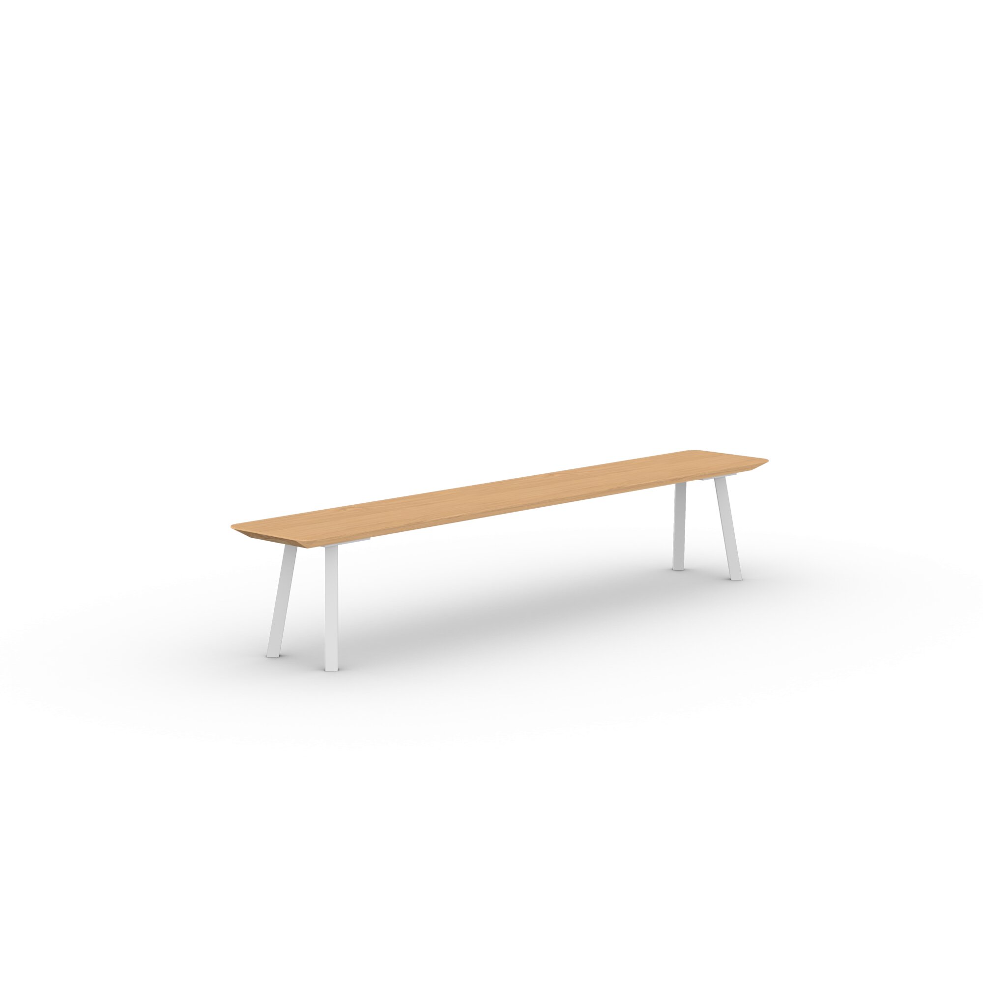 Design Dining Bench | New Classic Bench Steel white powdercoating | Oak hardwax oil natural 3062 | Studio HENK| 