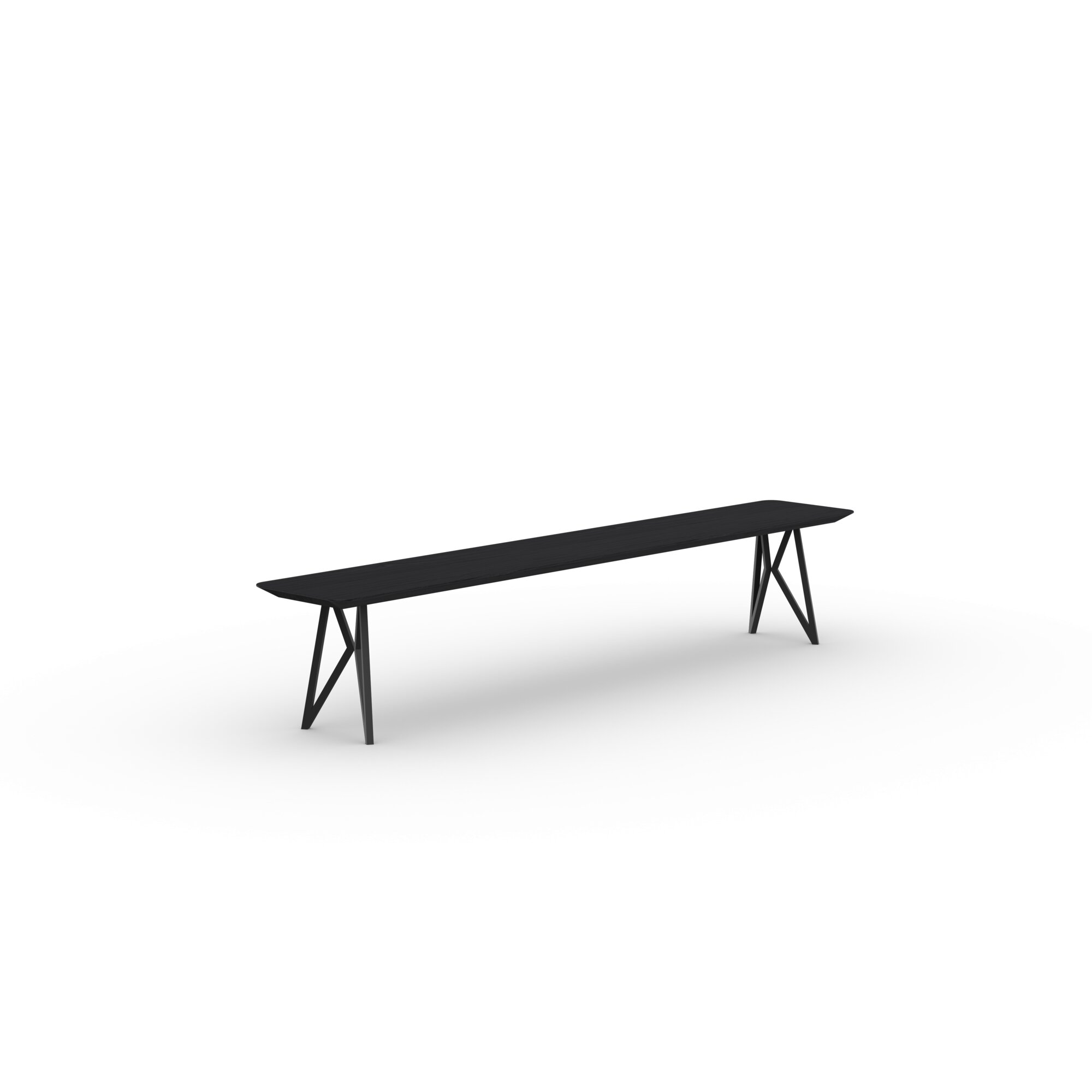 Design Dining Bench | Butterfly Bench Steel black powdercoating | Oak black lacquer | Studio HENK| 
