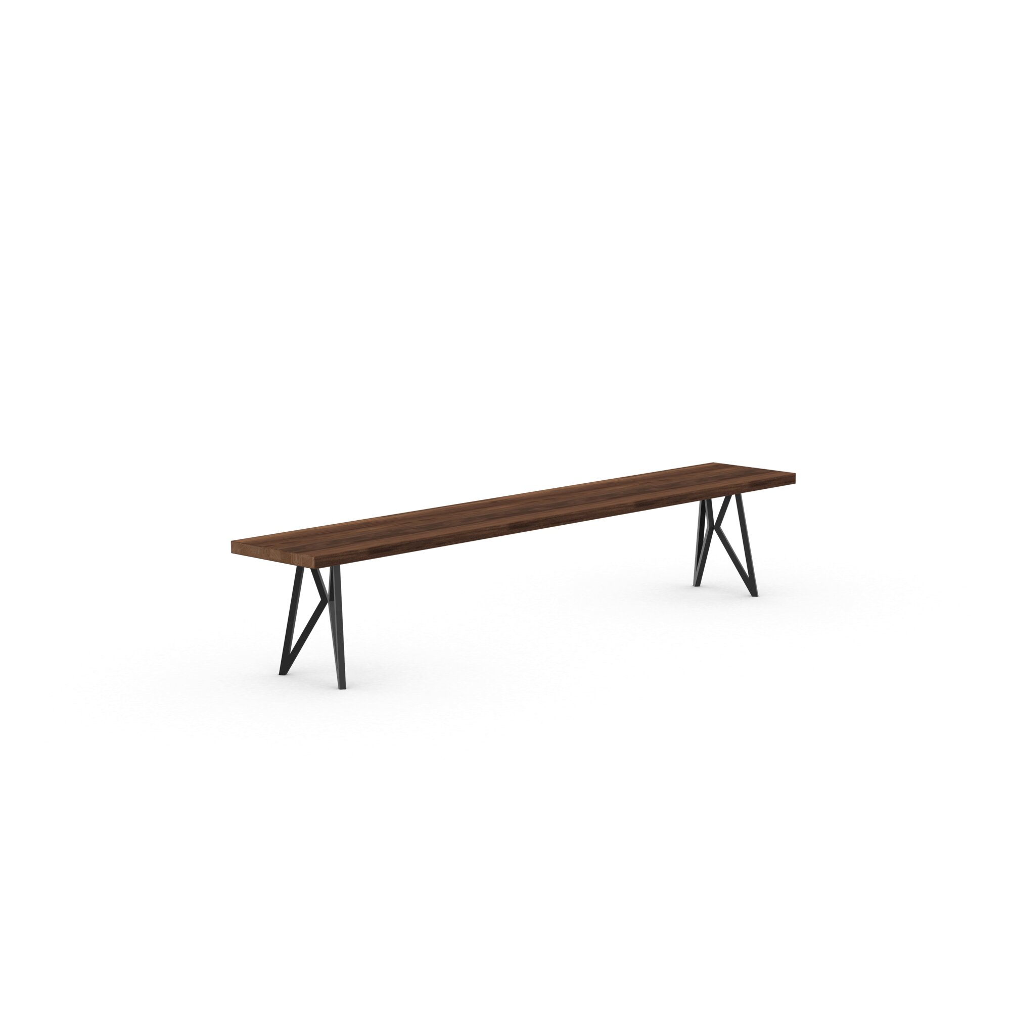 Design Dining Bench | Butterfly Bench Steel black powdercoating | Walnut naturel lacquer | Studio HENK | 