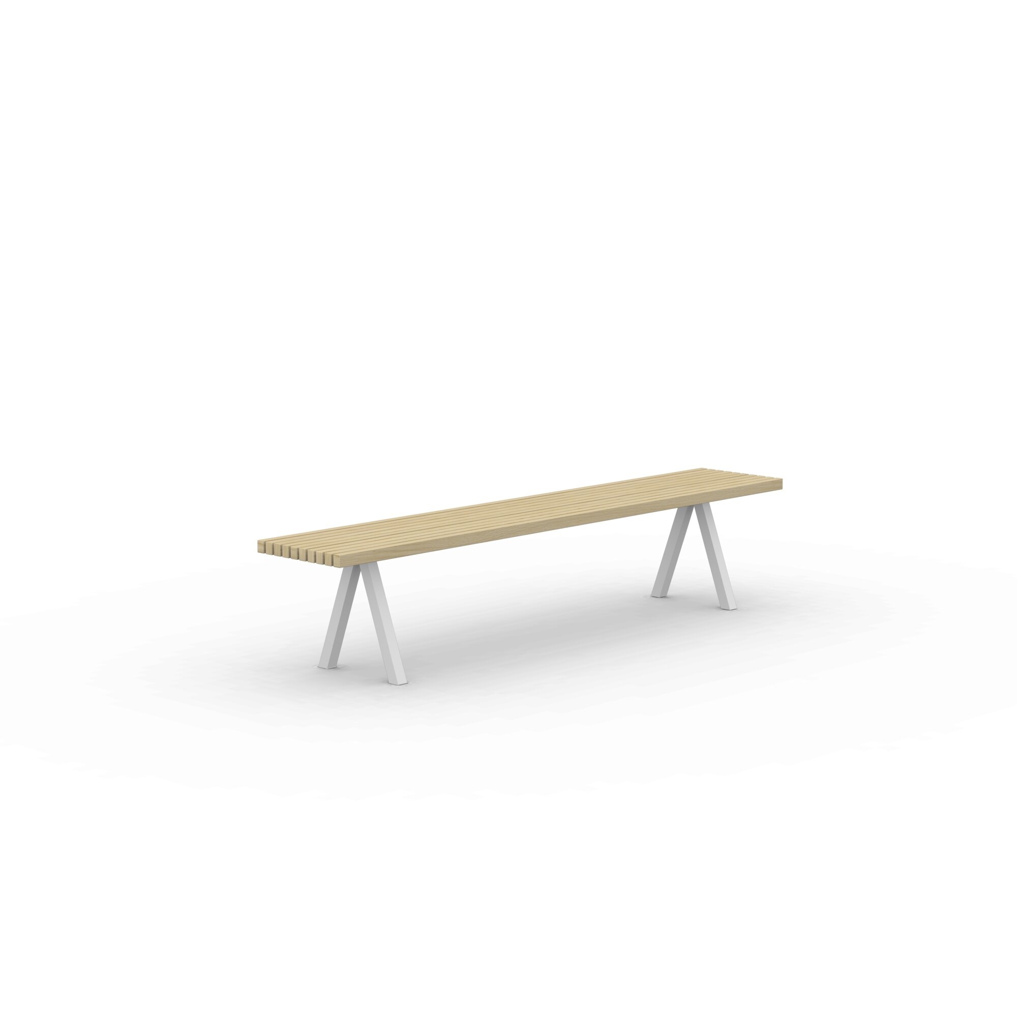 Design Dining Bench | Slim X-type Outdoor Bench Steel white powdercoating | Accoya | Studio HENK | 