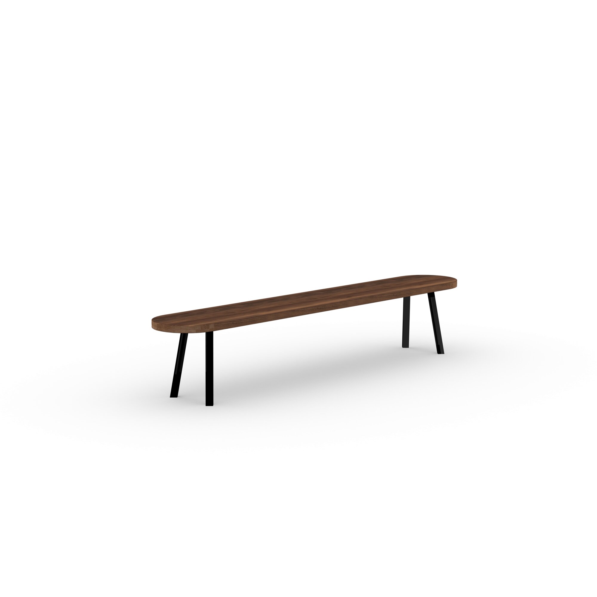 Design Dining Bench | New Classic Bench Steel black powdercoating | Walnut naturel lacquer | Studio HENK | 