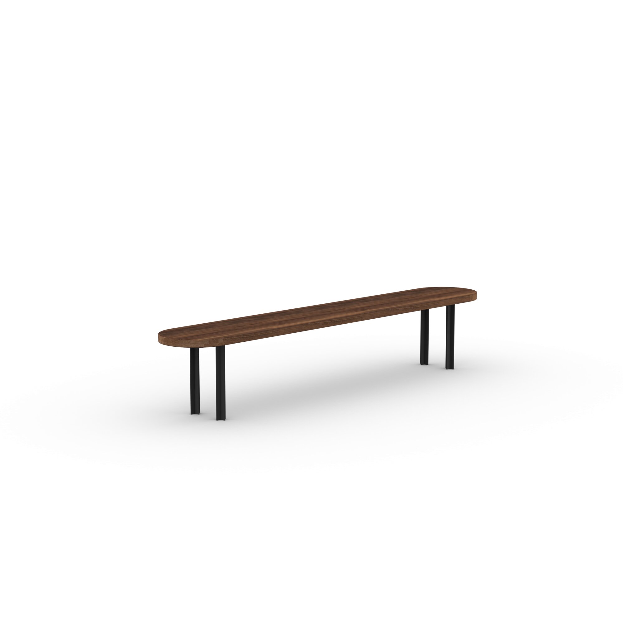 Design Dining Bench | Cross Bench Steel black powdercoating | Walnut naturel lacquer | Studio HENK | 