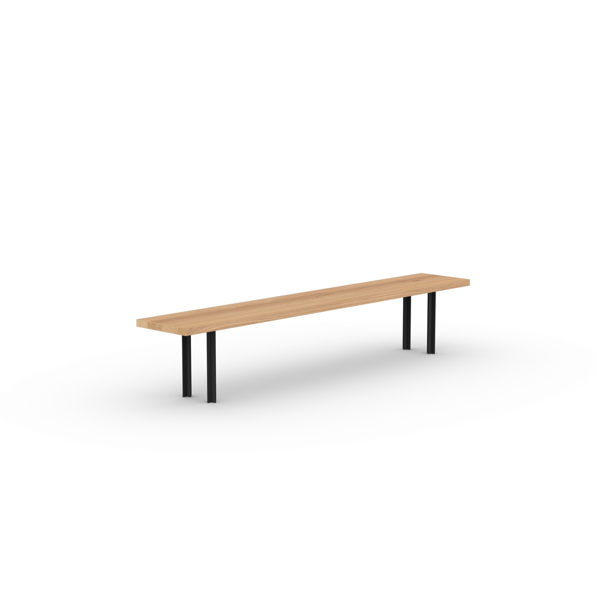 Design Dining Bench | Cross Bench Steel black powdercoating | Oak natural lacquer | Studio HENK | 