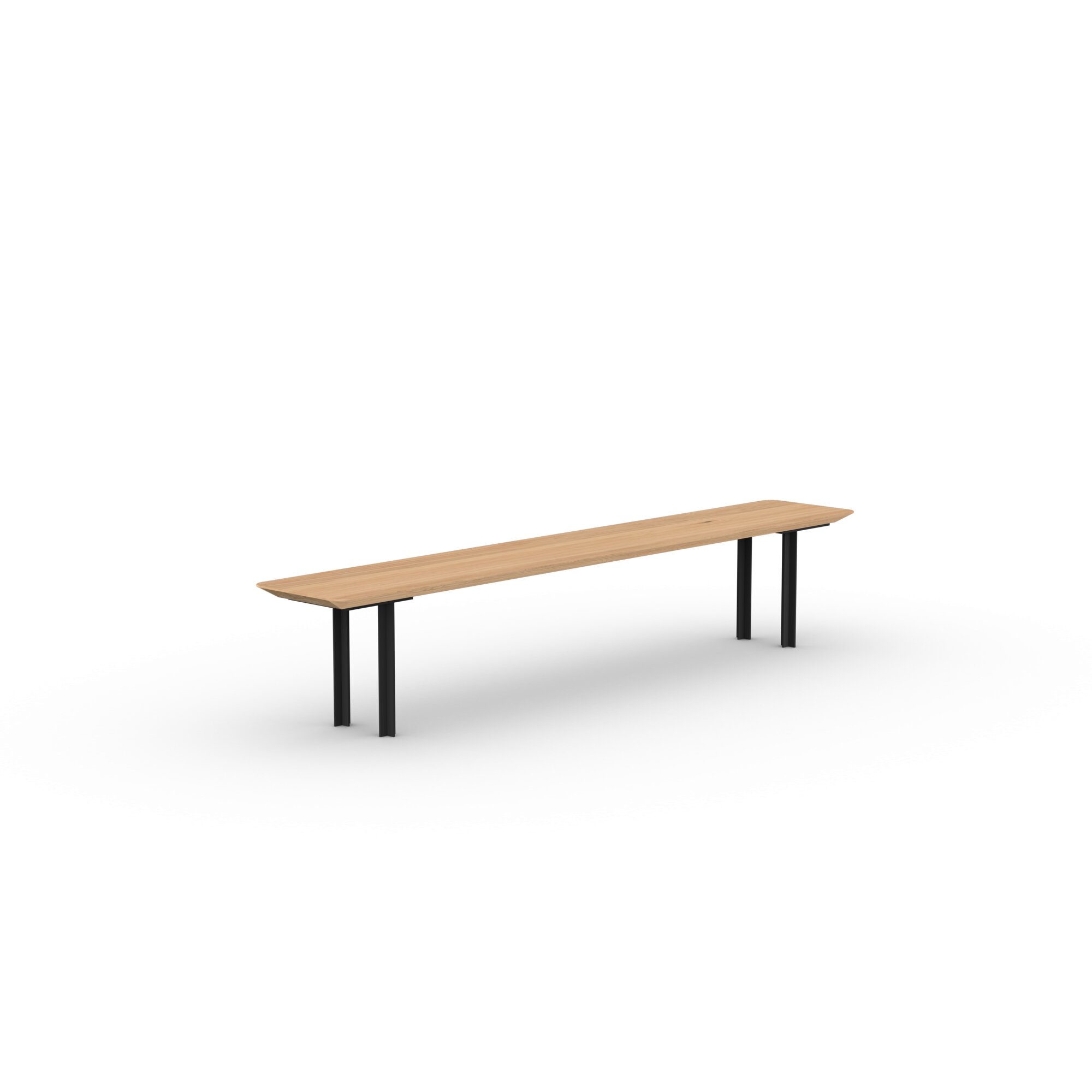 Design Dining Bench | Cross Bench Steel black powdercoating | Oak natural lacquer | Studio HENK | 