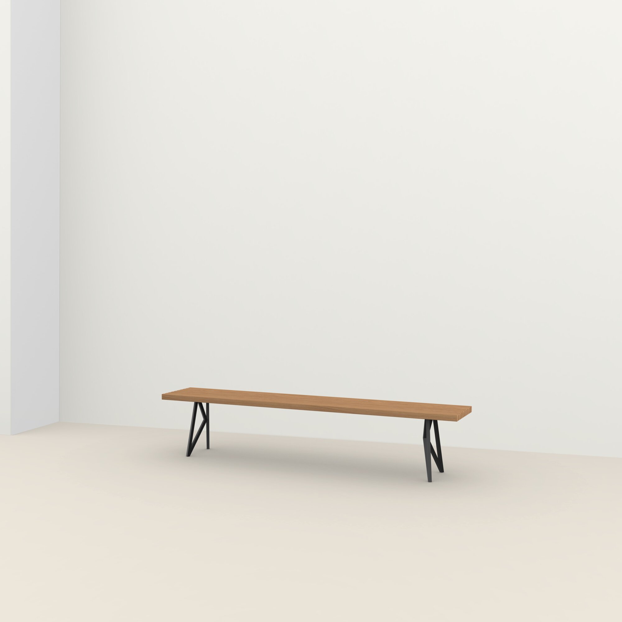 Design Dining Bench | Butterfly Outdoor Bench Steel black powdercoating | Iroko | Studio HENK| 