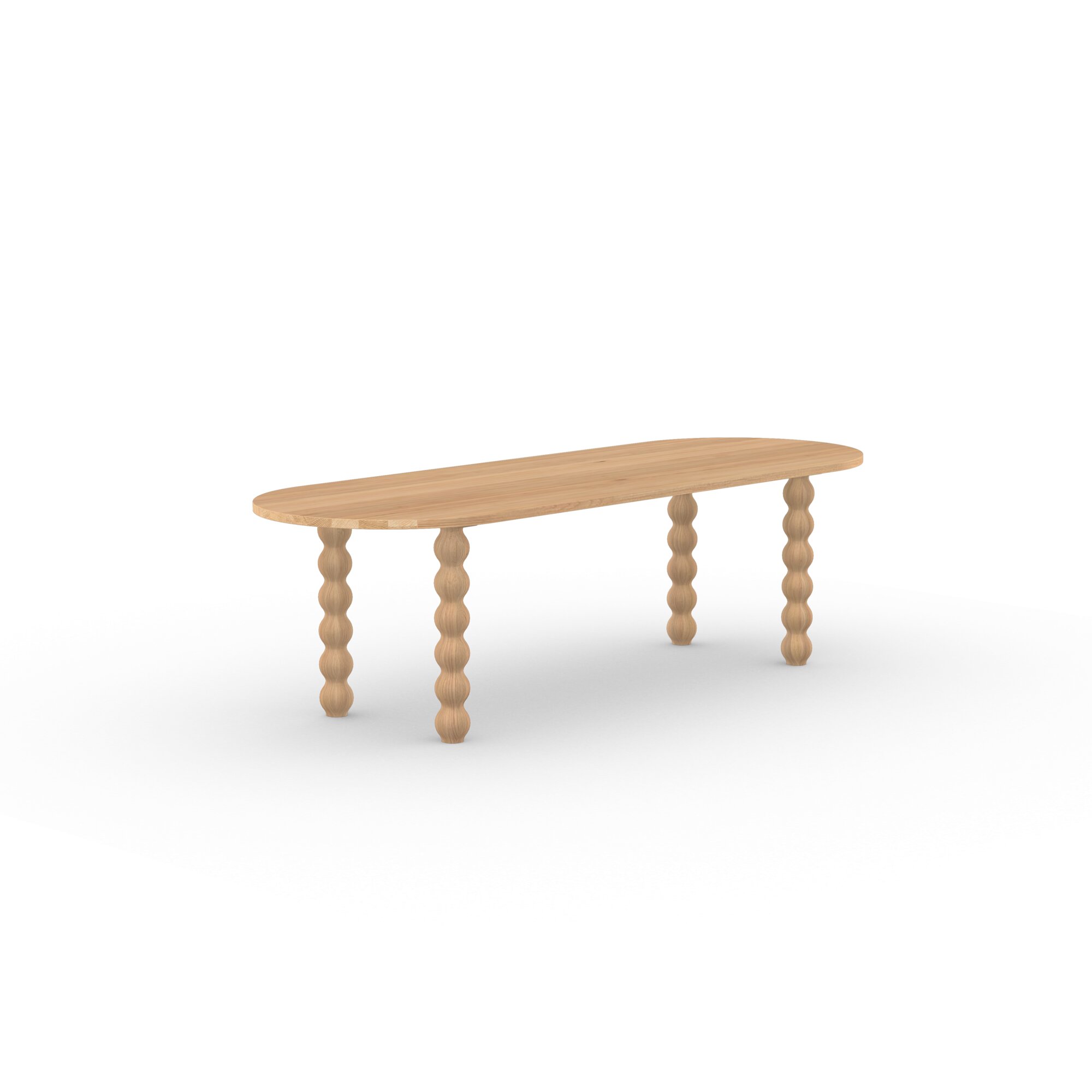 Flat oval Design dining table | Turn Oak natural lacquer | Oak natural lacquer  | Studio HENK | 