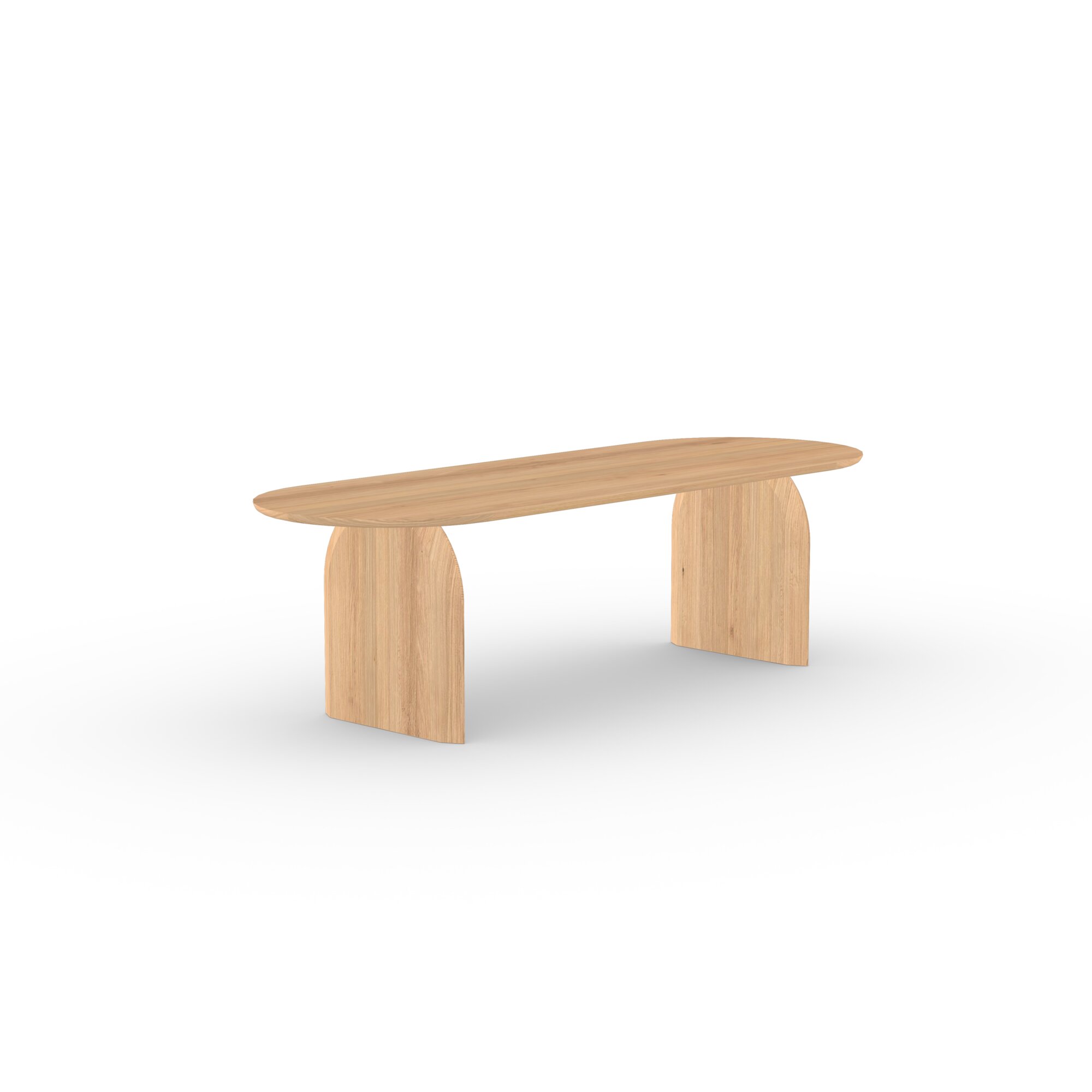 Flat oval Design dining table | Slot Oak natural lacquer | Oak natural lacquer  | Studio HENK | 