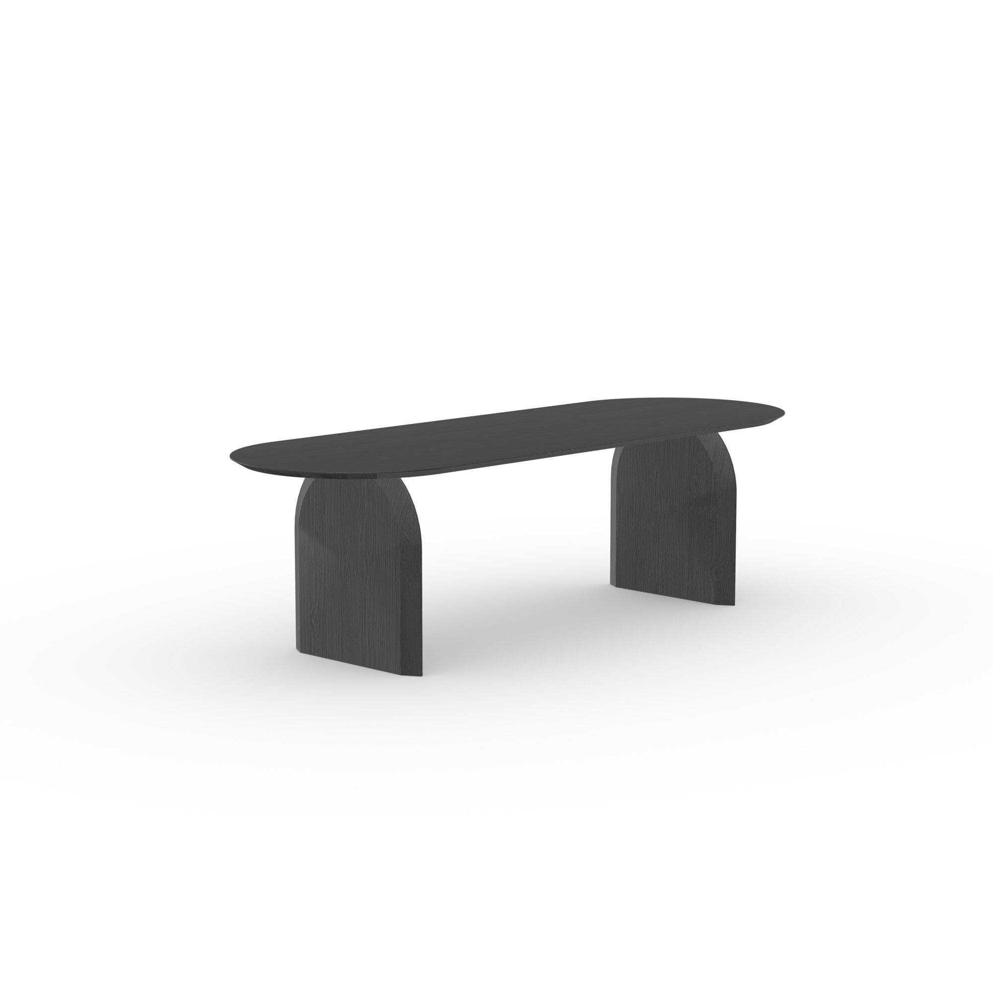 Flat oval Design dining table | Slot Oak black stain | Oak black stain | Studio HENK | 