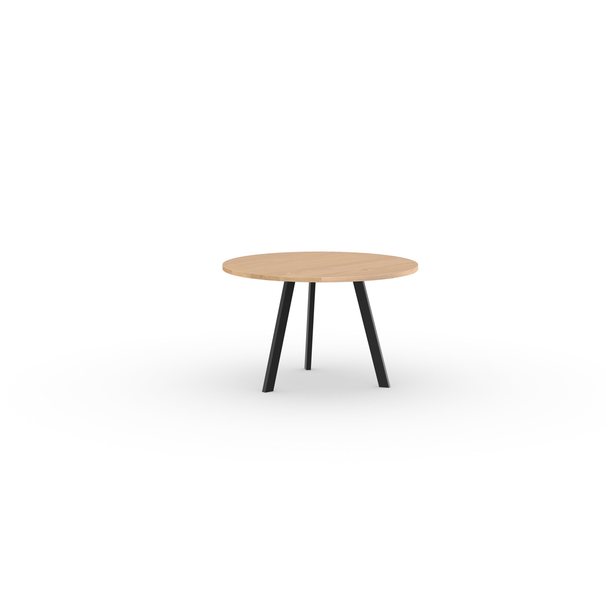 Ronde Design dining table | New Co Tripod Steel black powdercoating | Oak hardwax oil natural light | Studio HENK | 