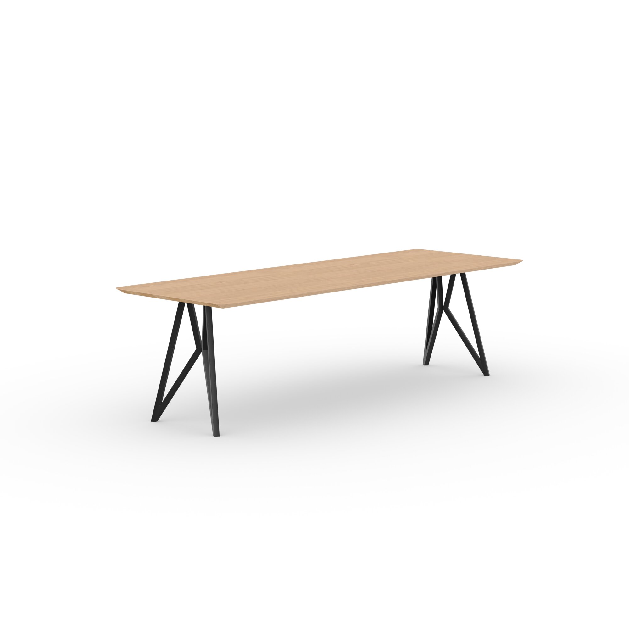 Rectangular Design dining table | Butterfly Steel black powdercoating | Oak hardwax oil natural light | Studio HENK| 